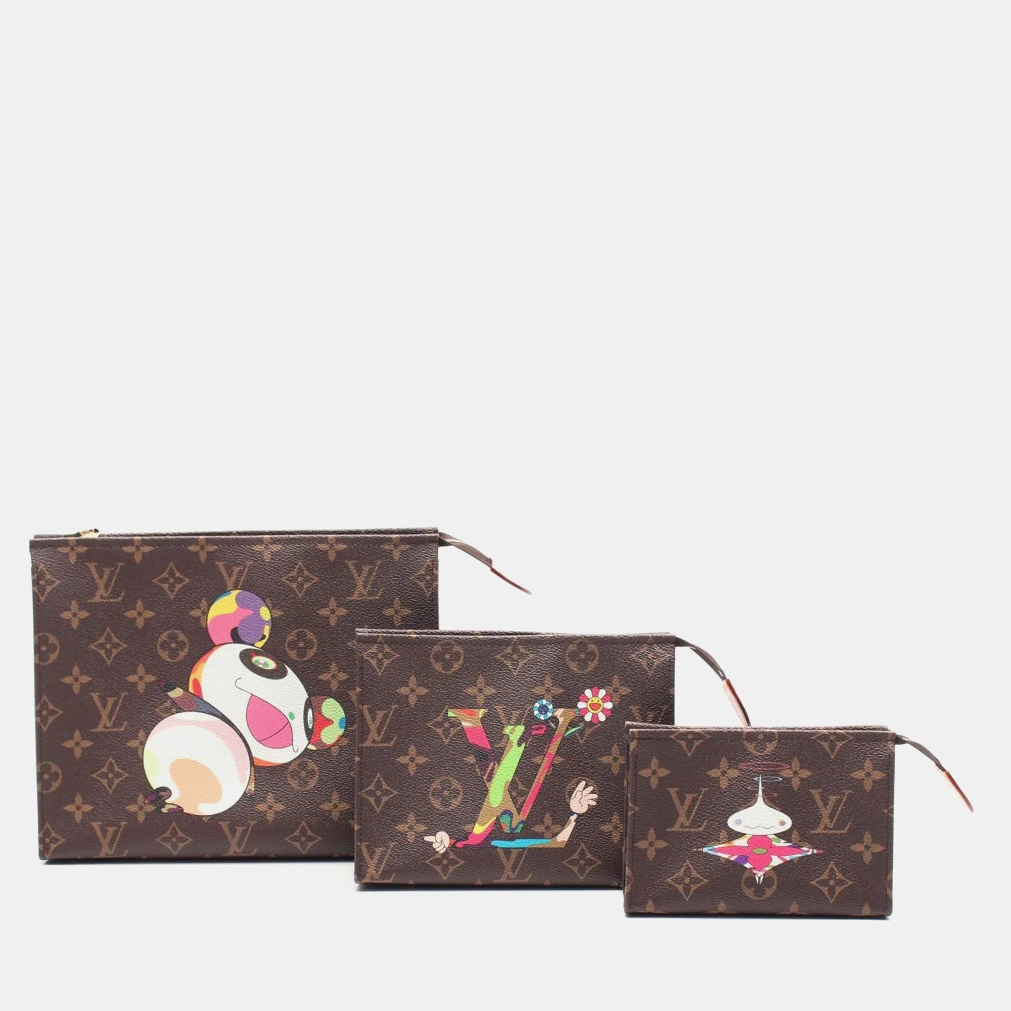 

Louis Vuitton Brown Multicolor Monogram Canvas Trio Toilette Pouch