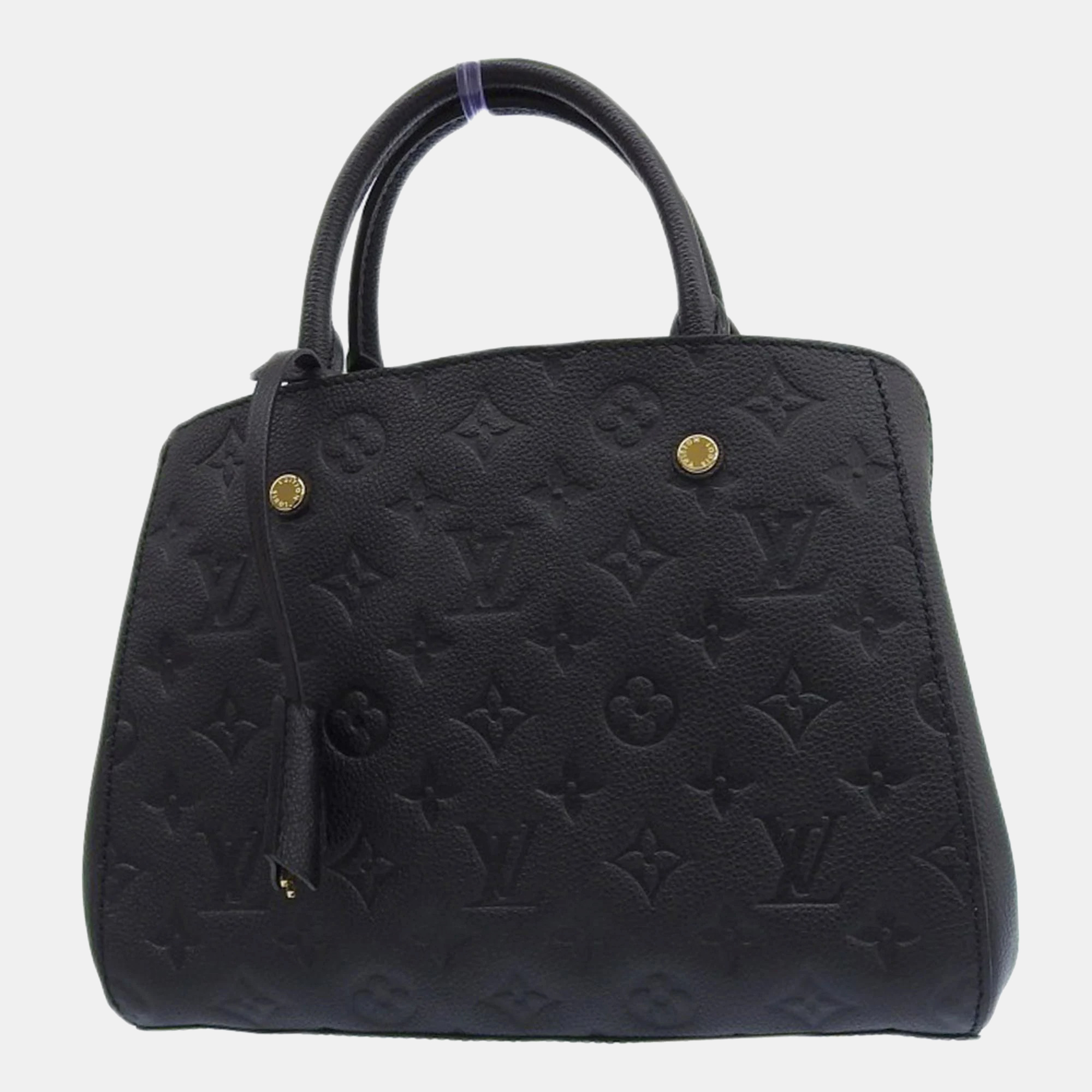 

Louis Vuitton Black Leather Monogram Empreinte Montaigne BB Handbag