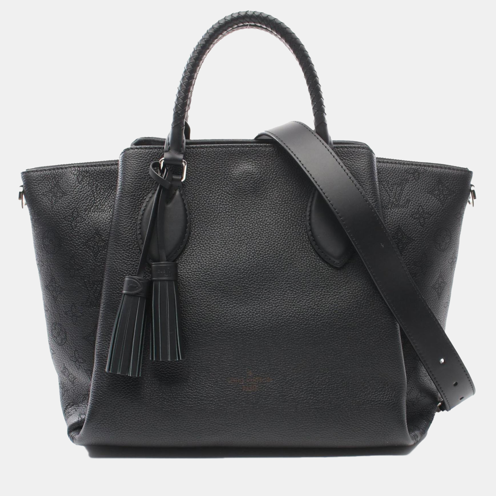 

Louis Vuitton Black Leather Mahina Haumea Satchel Bag