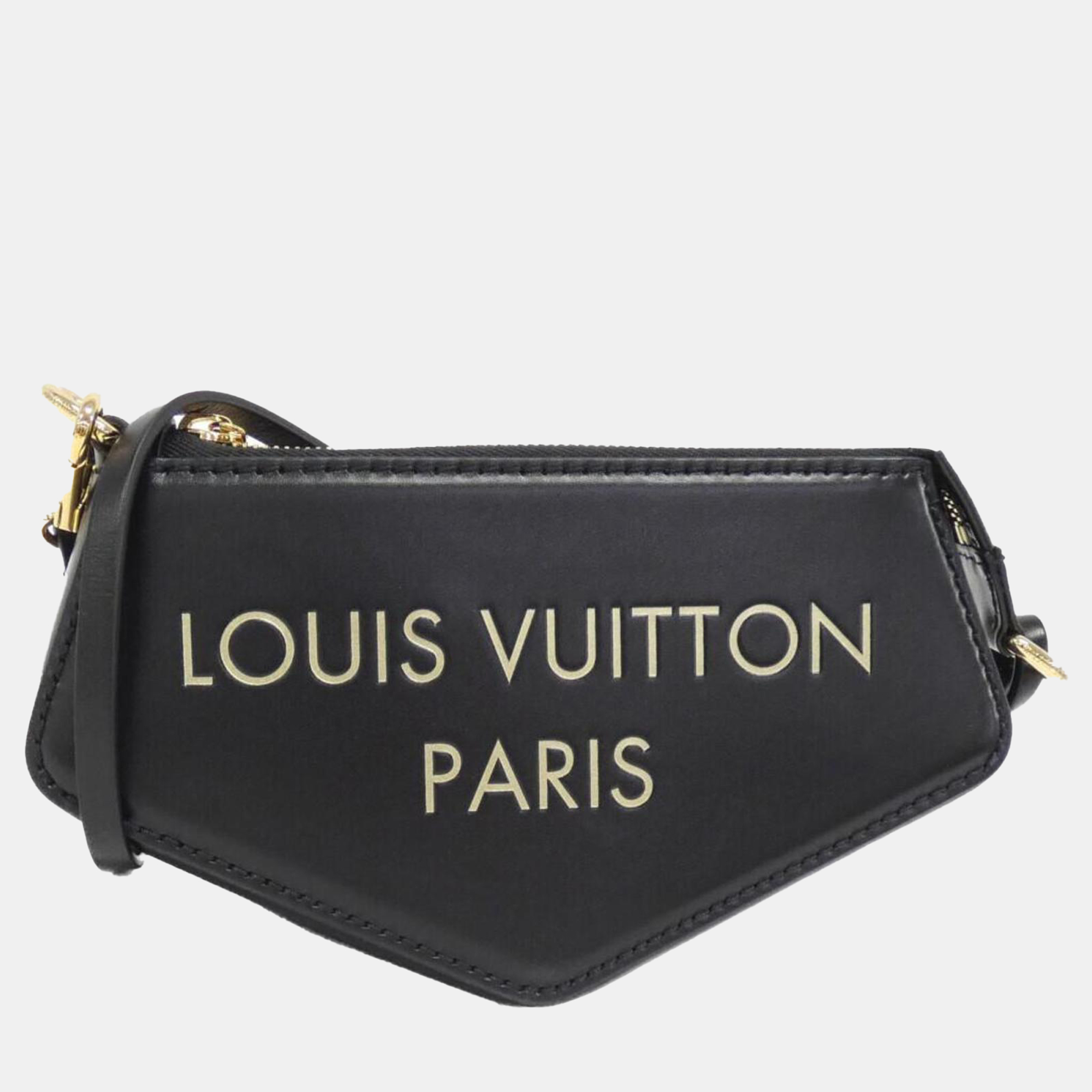 

Chanel Black Leather Pochette Ecusson Shoulder Bag