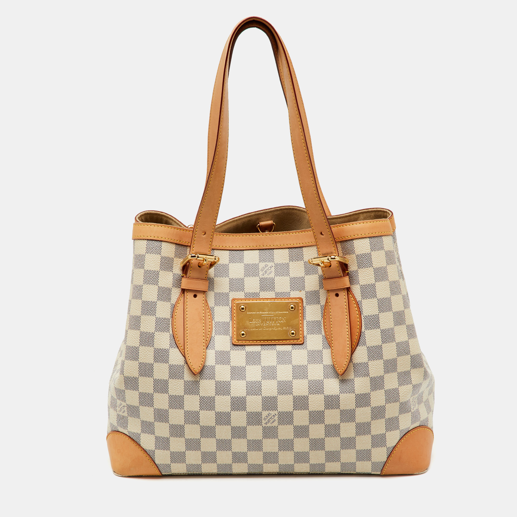 

Louis Vuitton Damier Azur Canvas Hampstead MM Bag, White