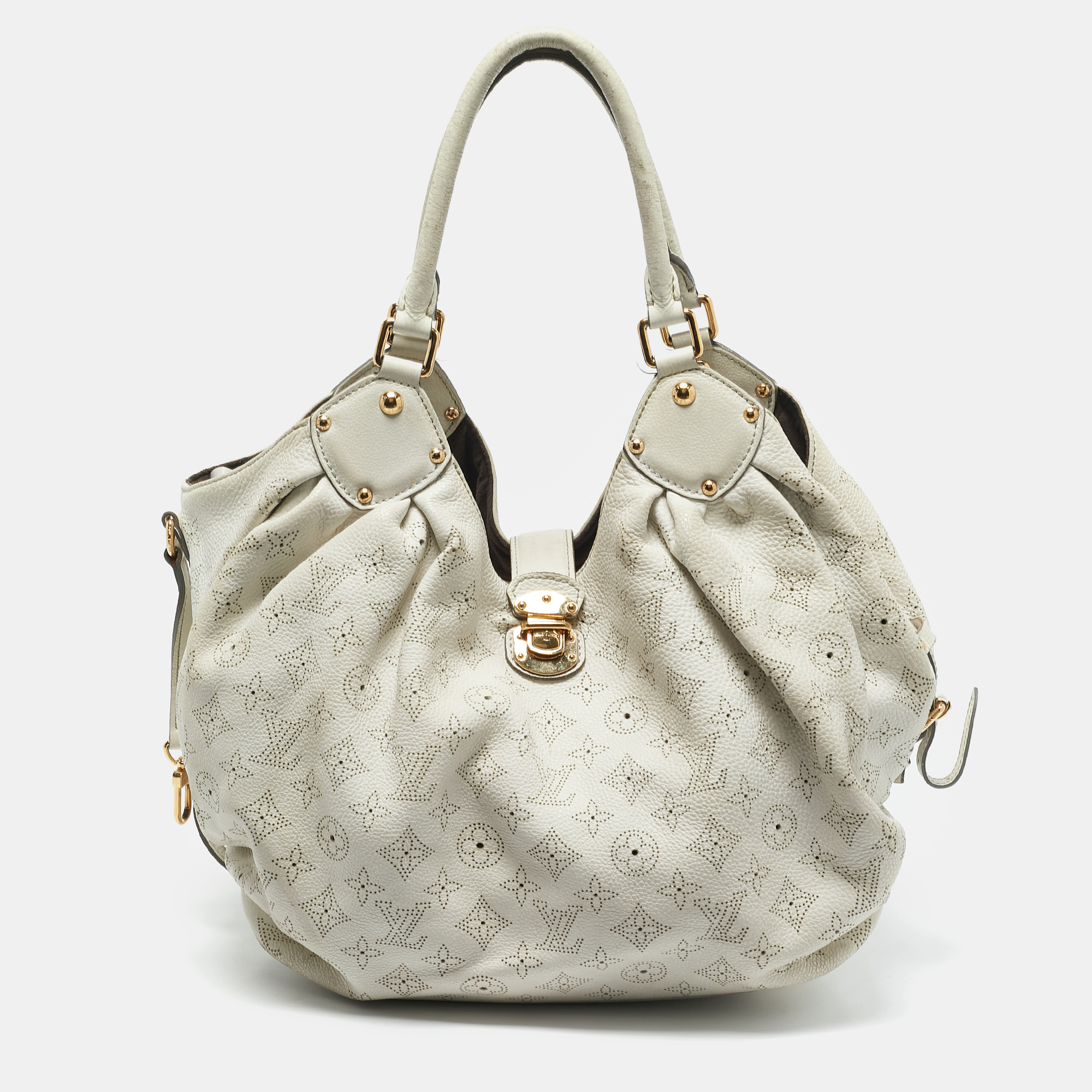 

Louis Vuitton White Monogram Mahina Leather Surya  Bag
