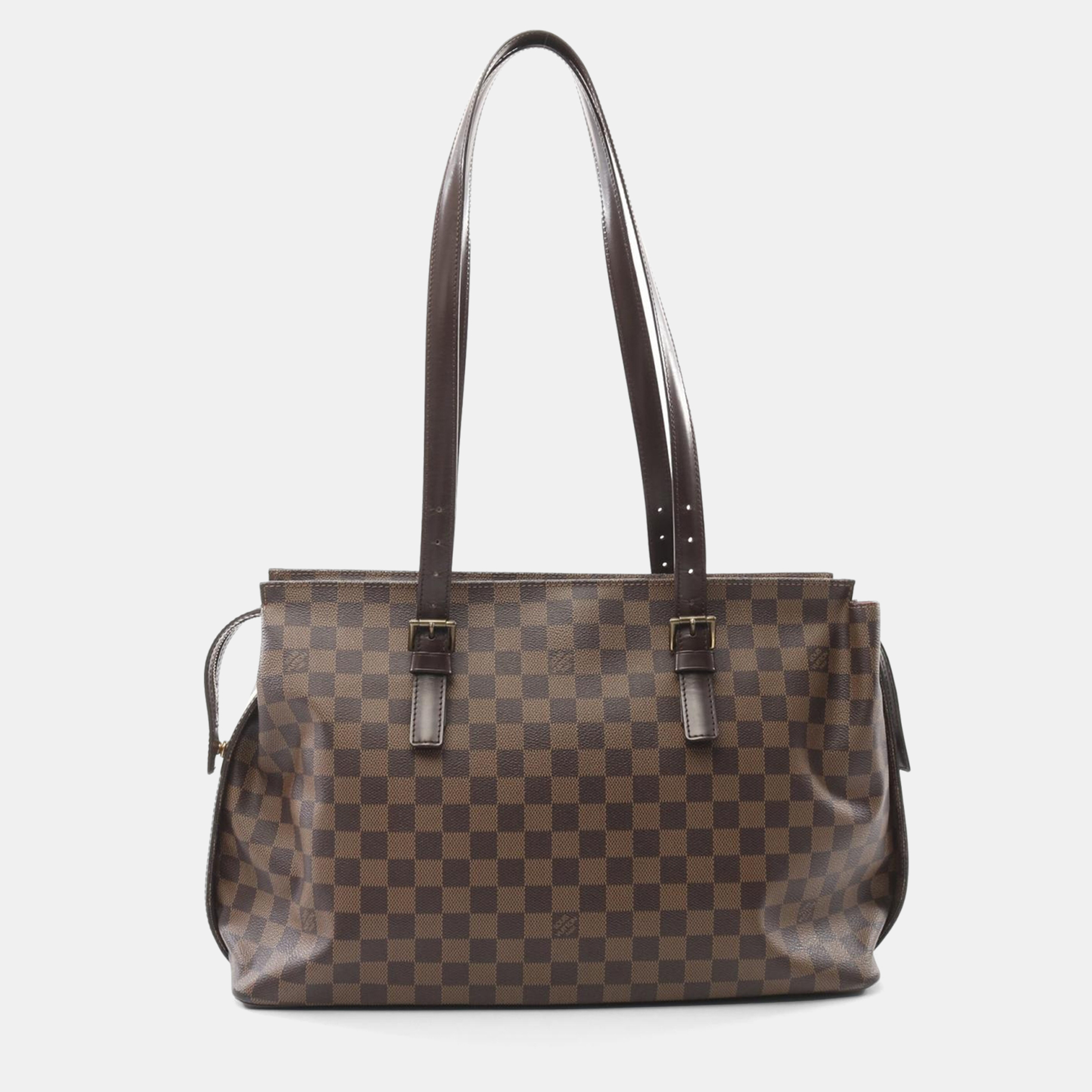 

Louis Vuitton Chelsea Tote Shoulder Bag Damier Leather Ebene, Brown