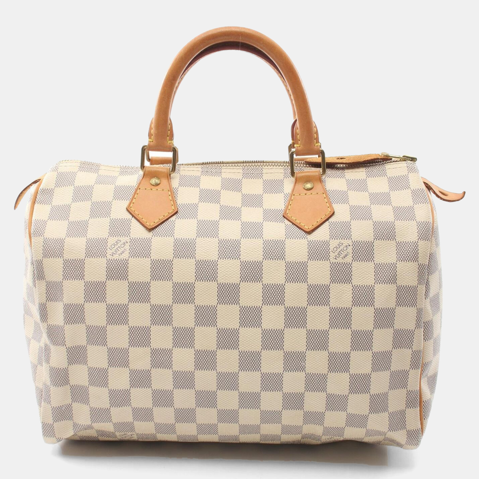

Louis Vuitton Speedy 30 Handbag Damier Azur Canvas Leather White