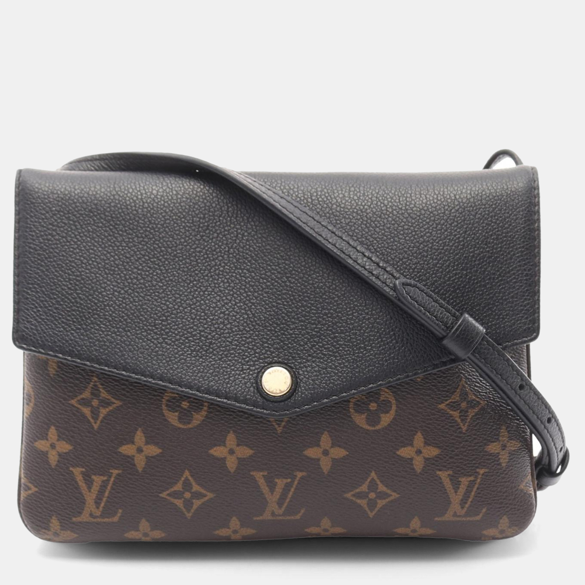 

Louis Vuitton Brown Black Monogram Twice Shoulder Bag