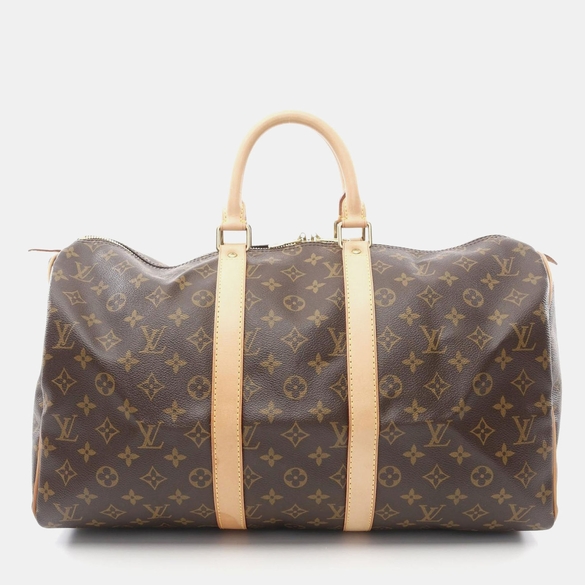 

Louis Vuitton Brown Monogram Leather Keepall 45 Travel Bag