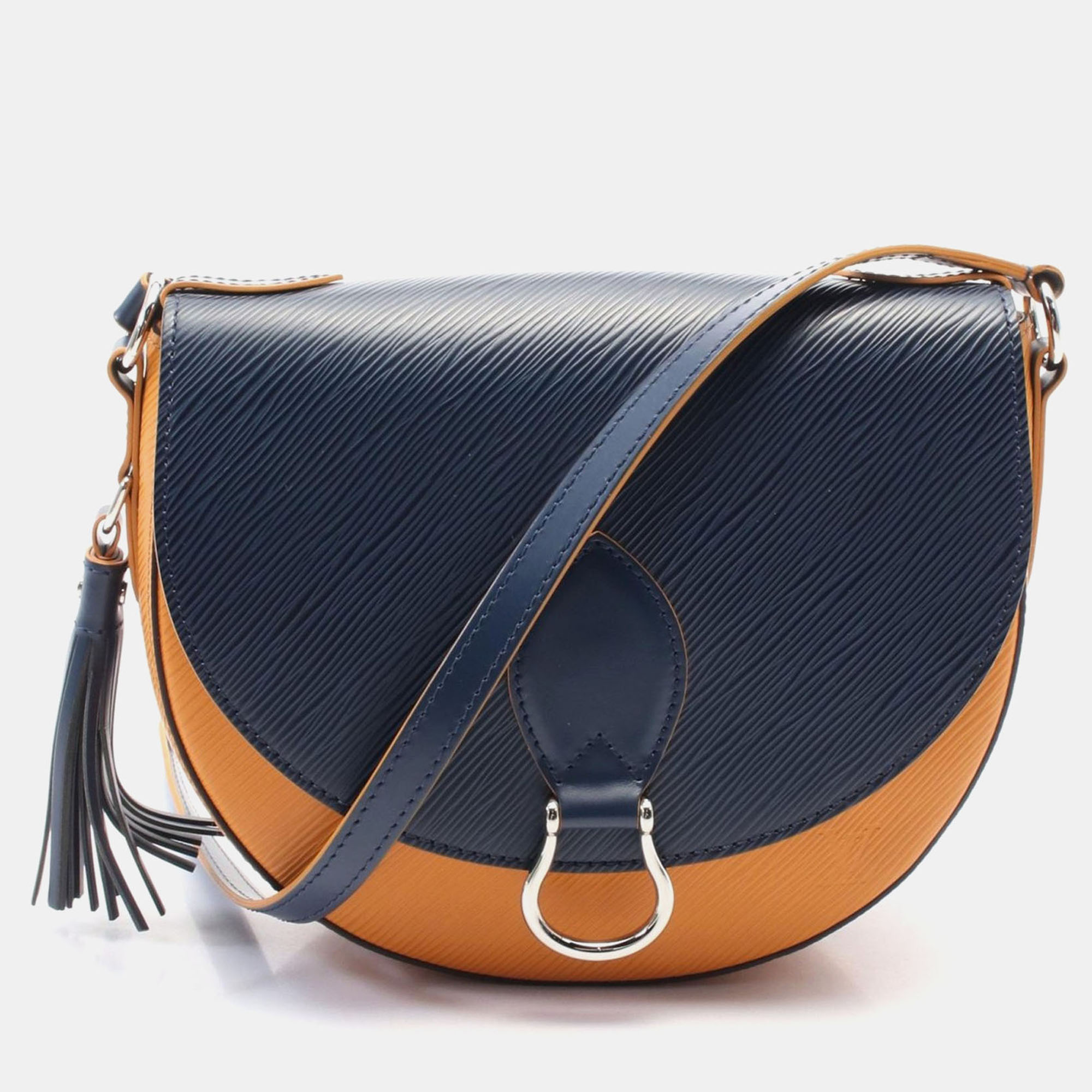 

Louis Vuitton Saffron Epi Indigo Saint Cloud Shoulder Bag, Navy blue
