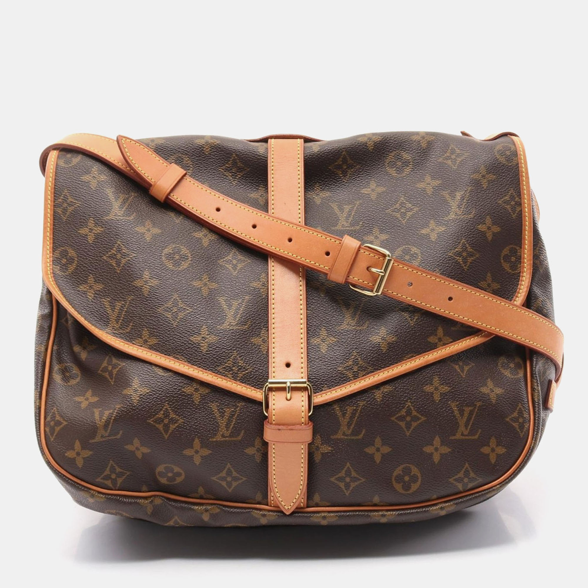 

Louis Vuitton Brown Monogram Leather Saumur 35 Shoulder Bag
