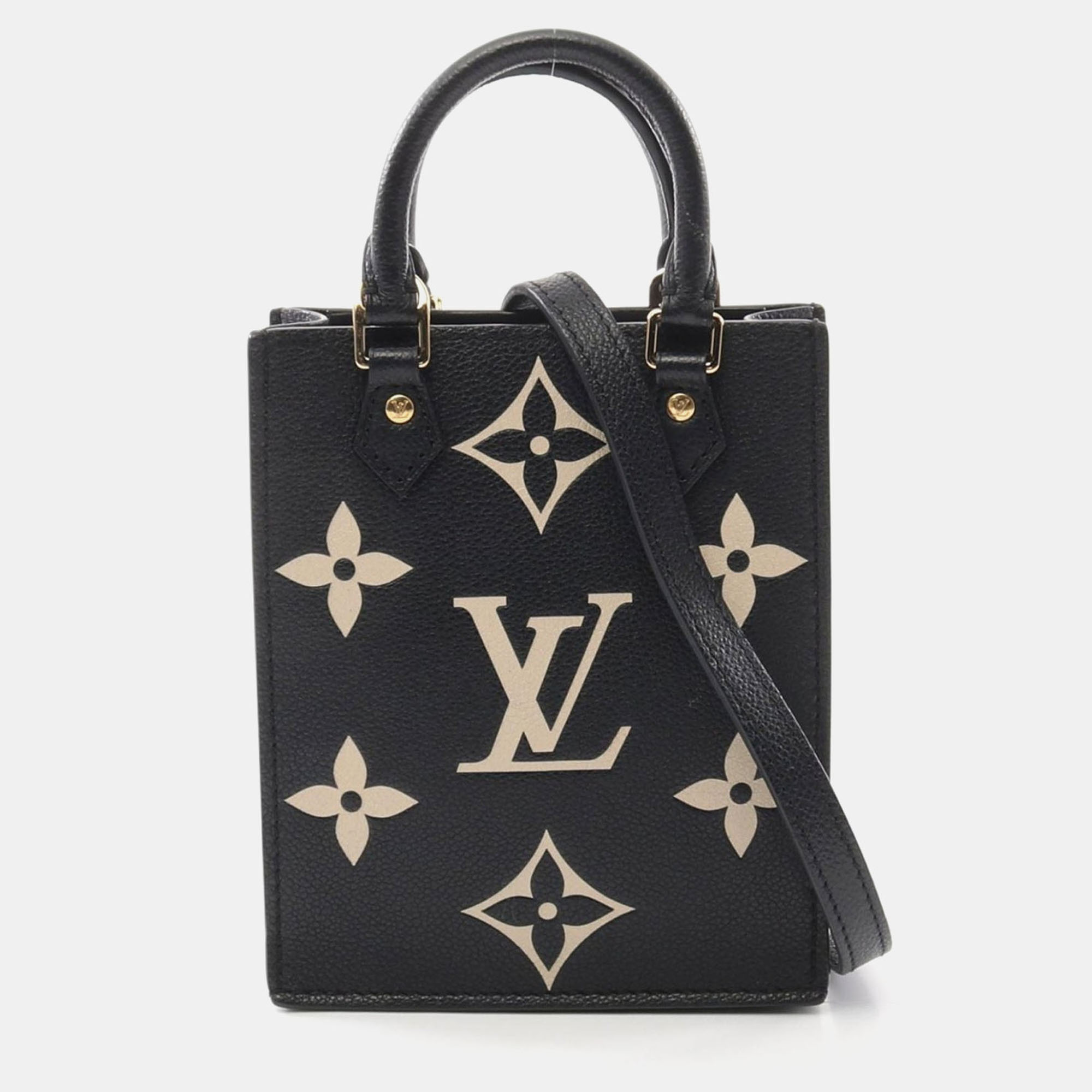 

Louis Vuitton Black Monogram Empreinte Petit Sac Plat Bicolor Crossbody Bag
