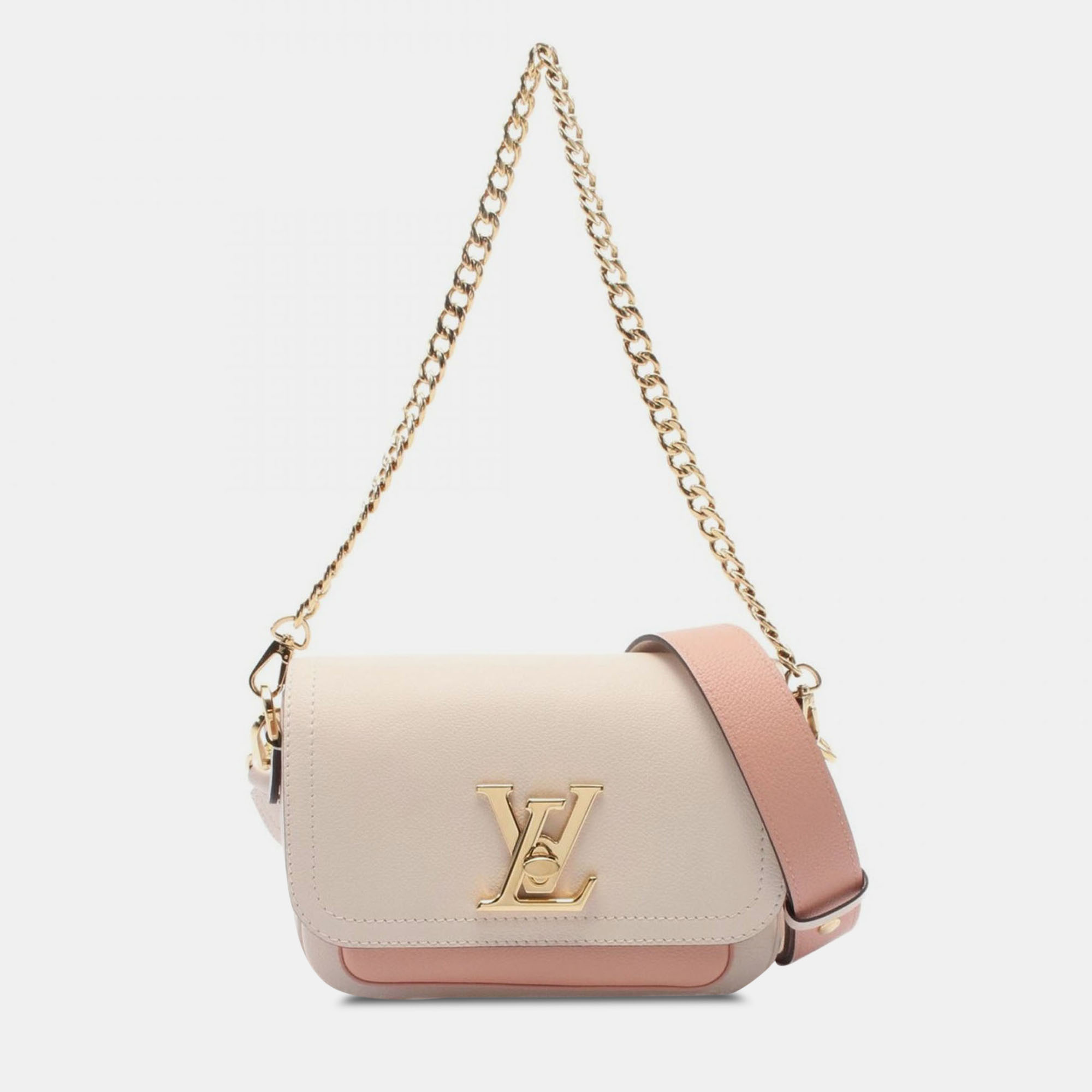 

Louis Vuitton Beige Pink Leather Lockme Tender Quartz Crossbody Bag