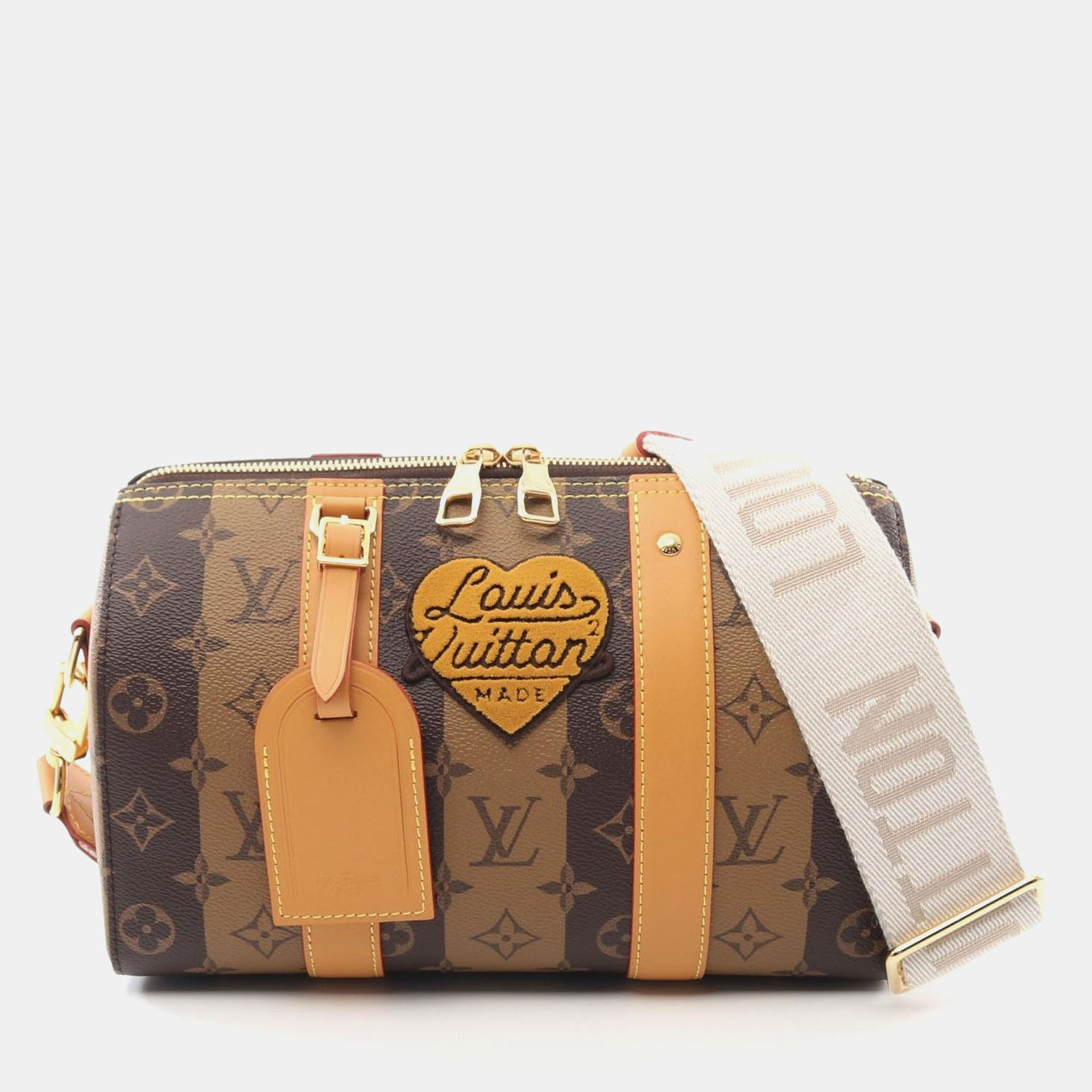 

Louis Vuitton Monogram Stripe Nigo City Keepall Shoulder Bag, Brown