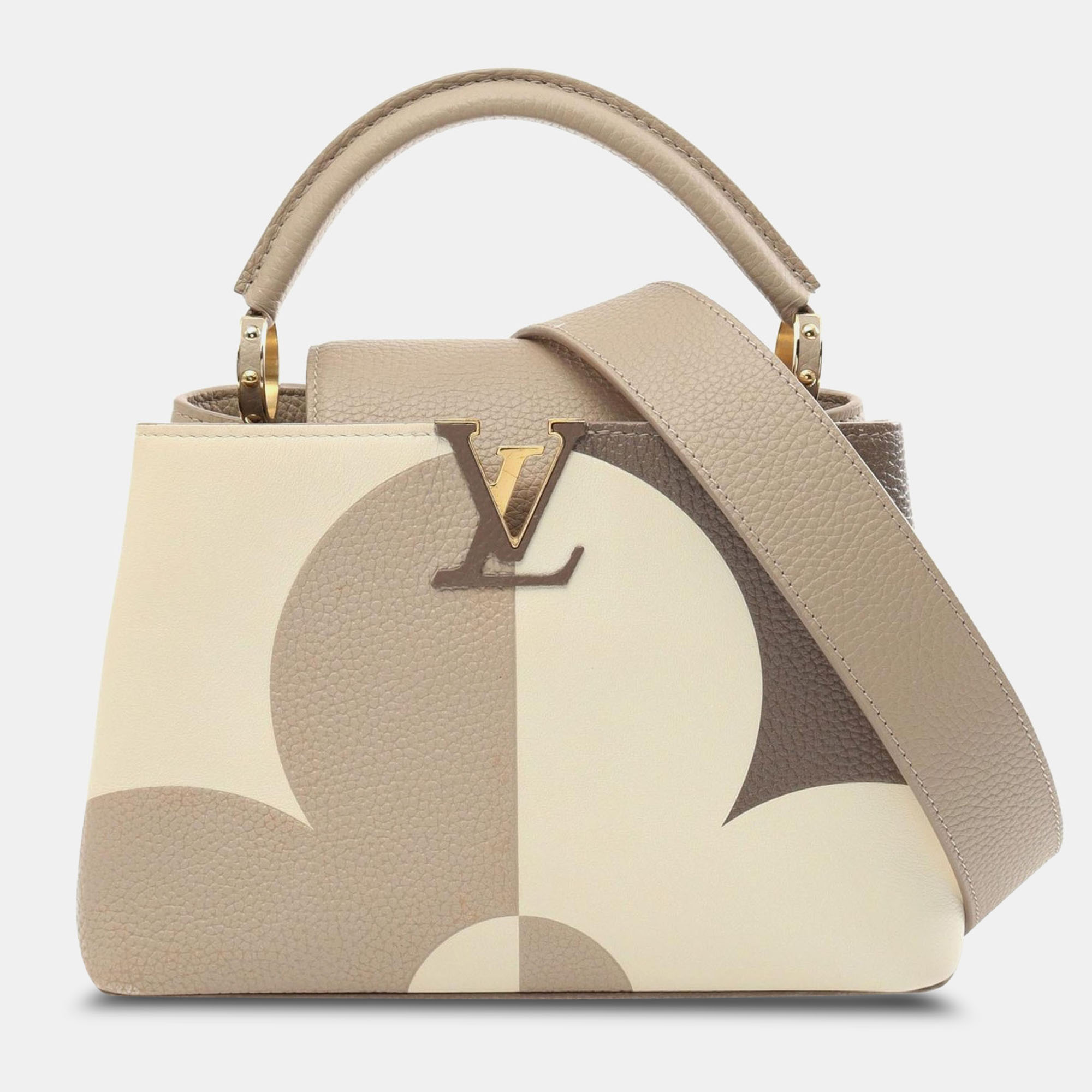 

Louis Vuitton Taurillon Galet Capucine BB Handbag, Beige