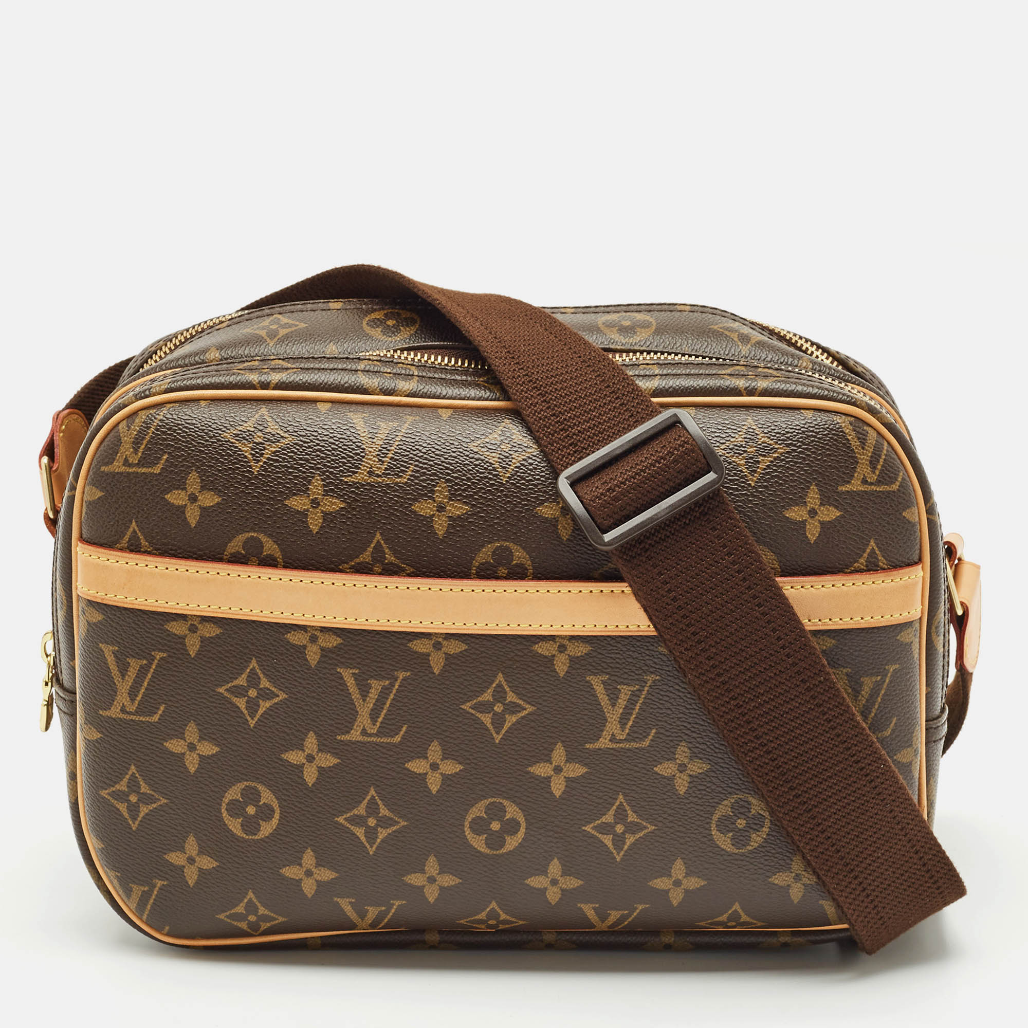 

Louis Vuitton Monogram Canvas Reporter PM Bag, Brown