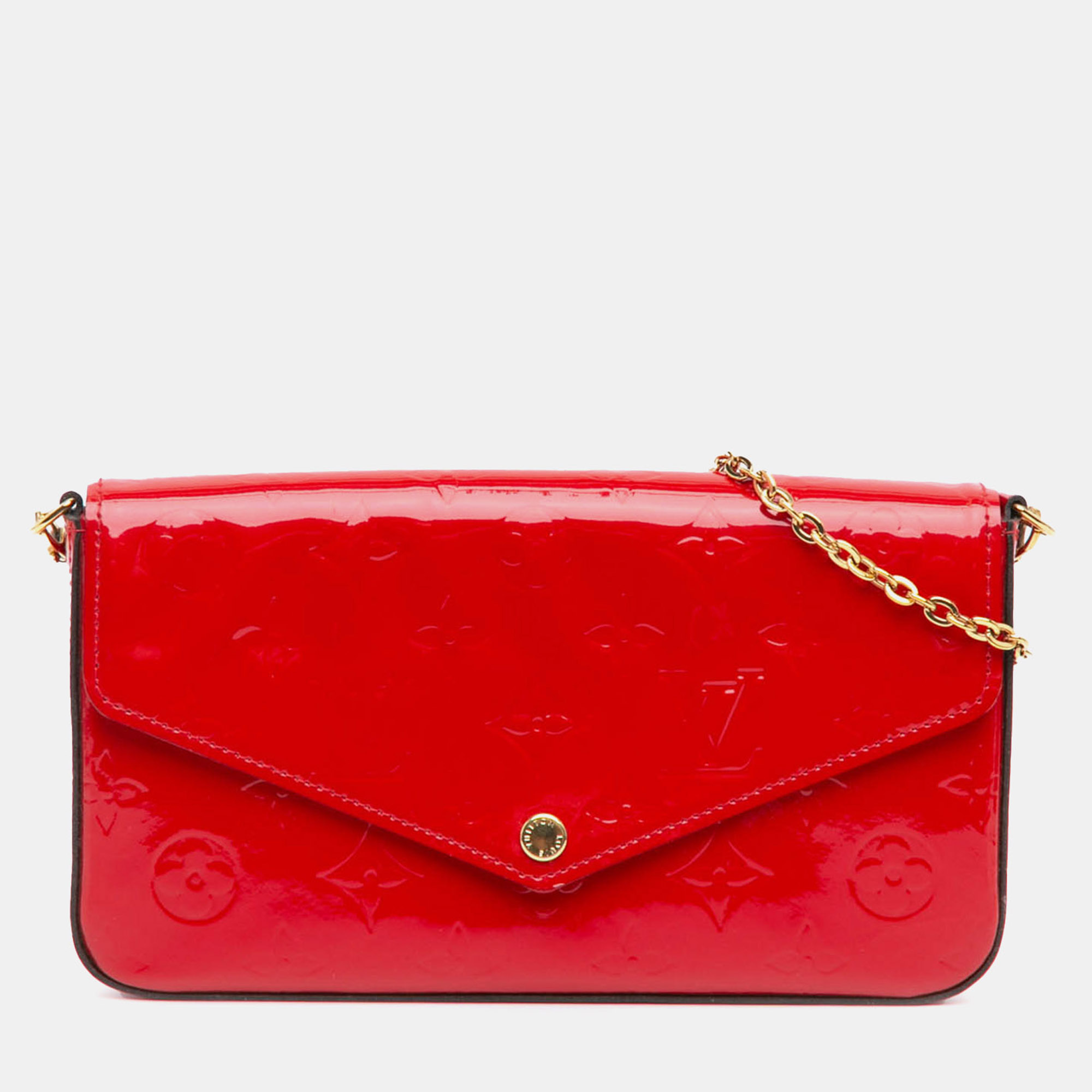 

Louis Vuitton Red Monogram Vernis Pochette Felicie