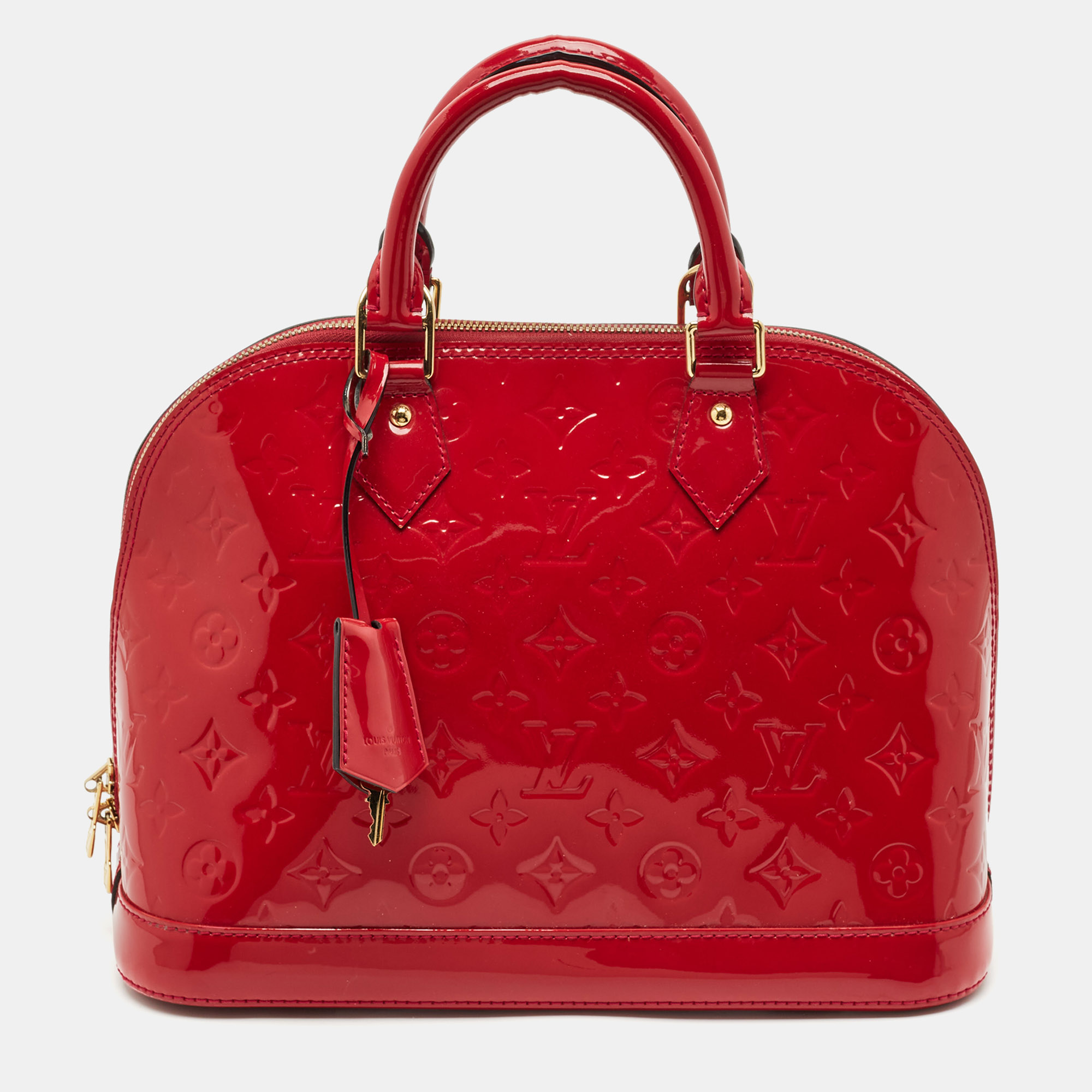 

Louis Vuitton Indian Rose Monogram Vernis Alma PM Bag, Red