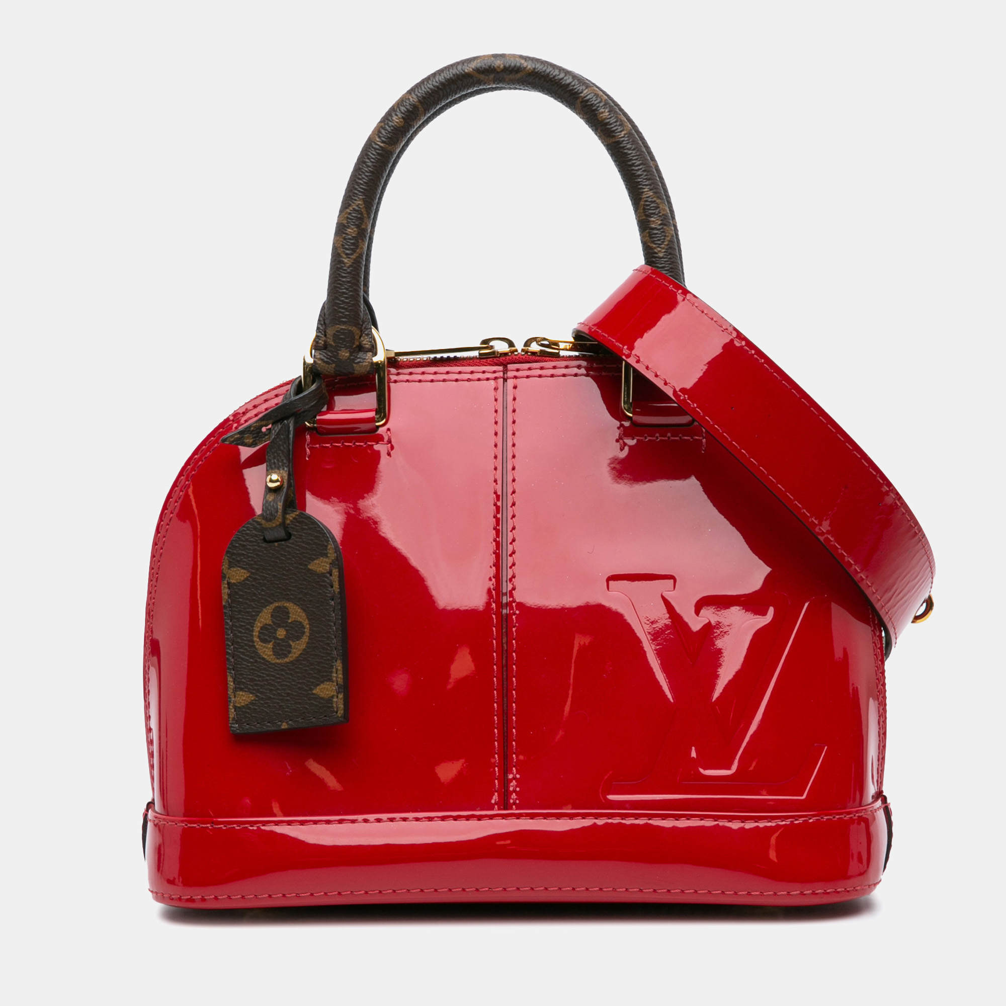 

Louis Vuitton Red Vernis Miroir Alma BB