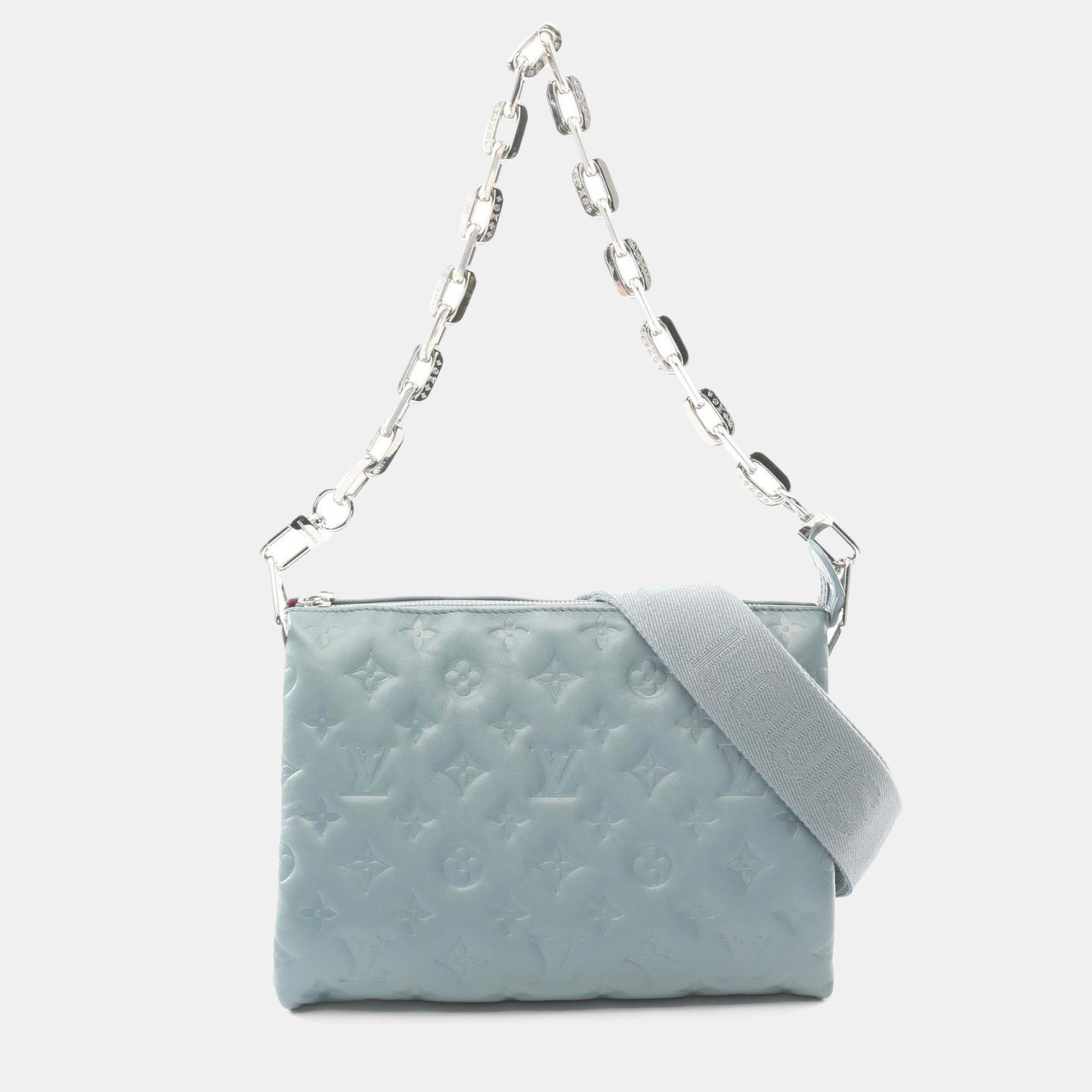 

Louis Vuitton Blue Monogram Leather Coussin PM Shoulder Bag