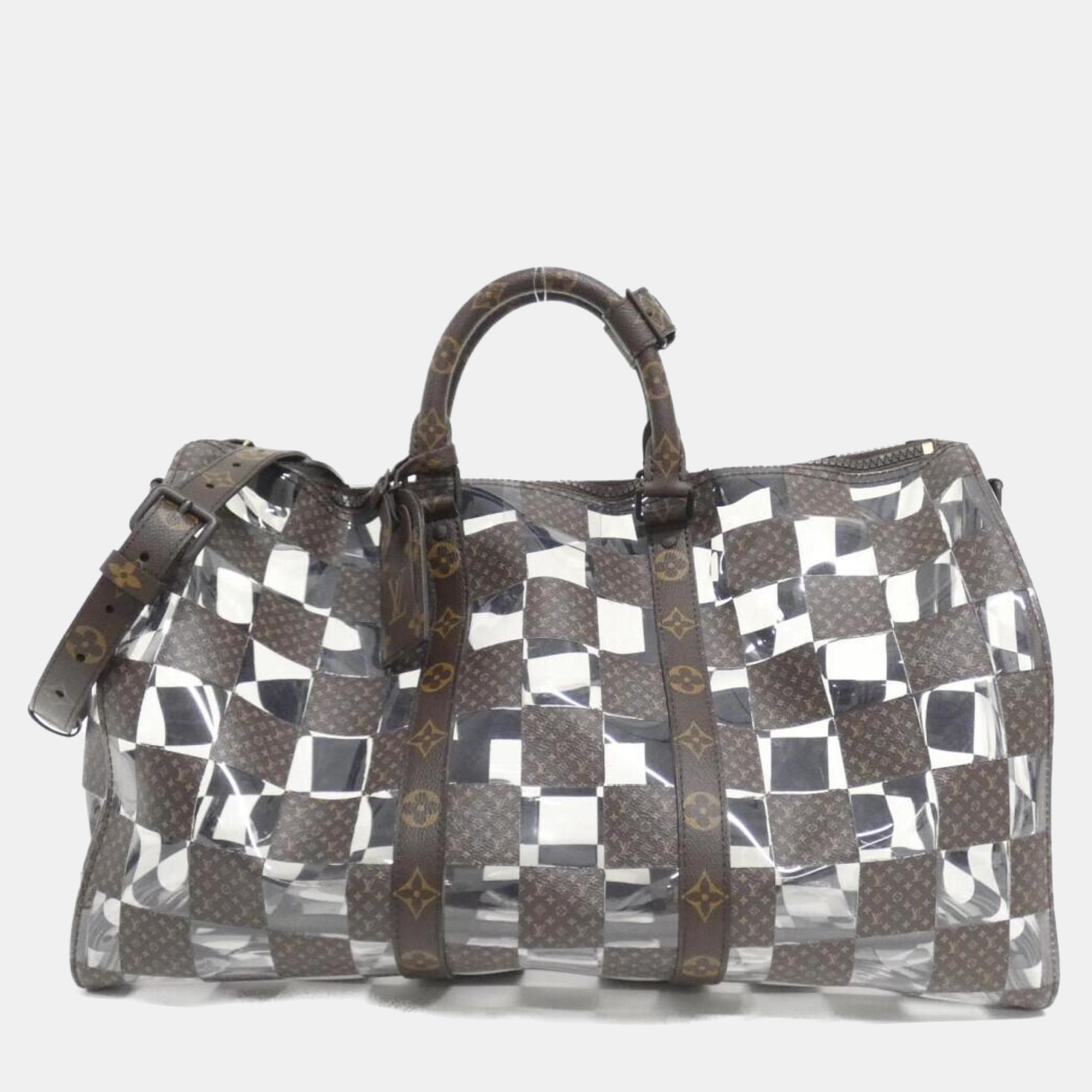 

Louis Vuitton Monogram Chess Keepall Bandouliere  Boston Bag, Brown