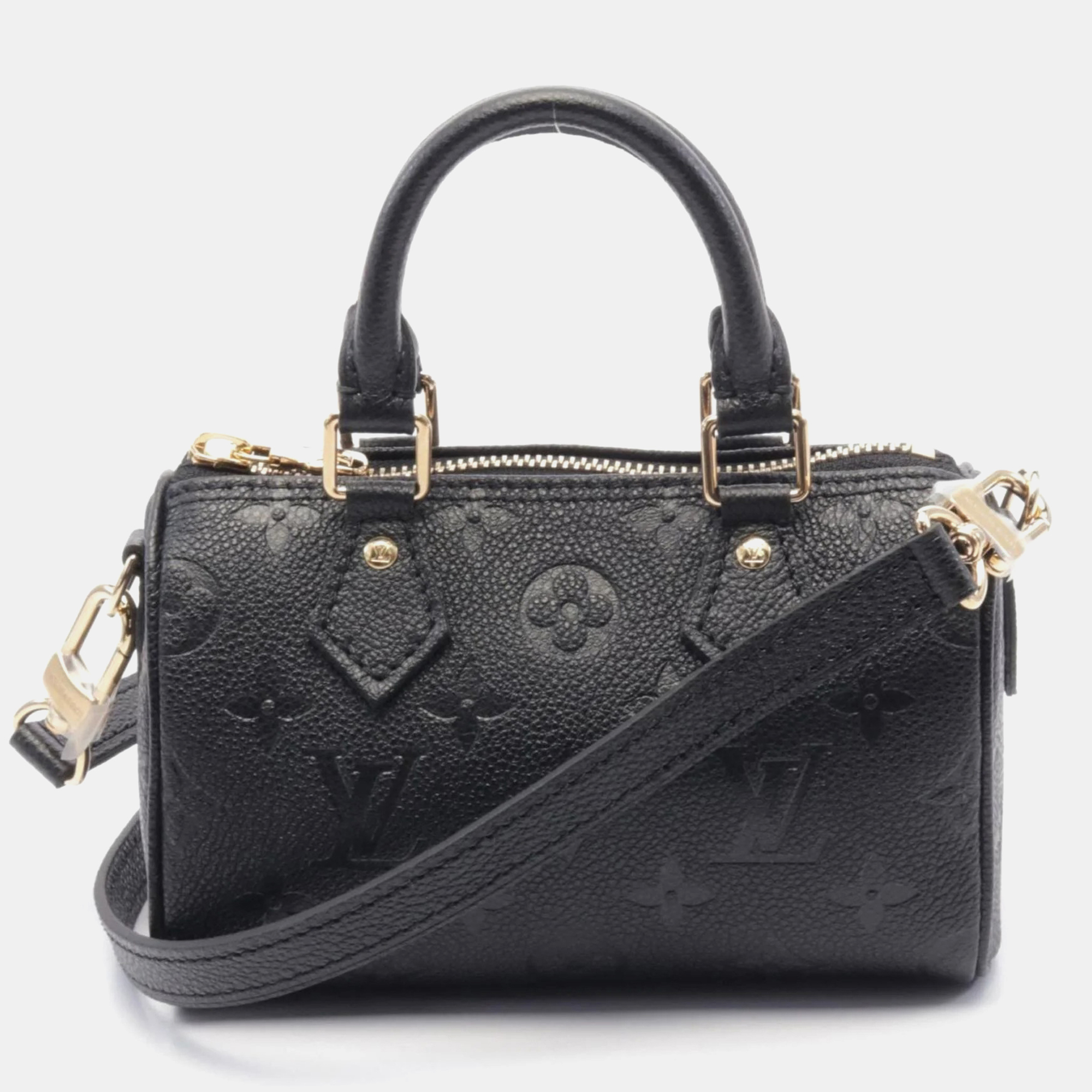

Louis Vuitton Nano Speedy Handbag Leather Monogram Empreinte Black