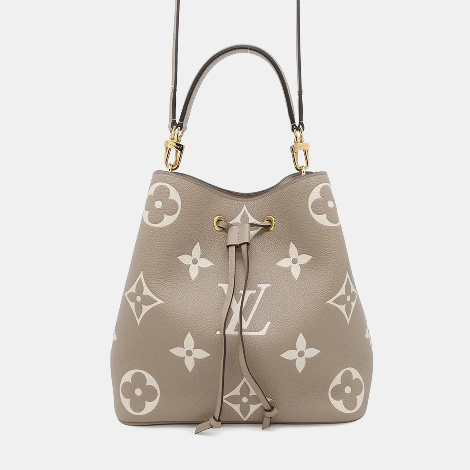 

Louis Vuitton Neo Noe Tourterelle Claim Bicolor Monogram Empreinte Leather Size Mm, Beige