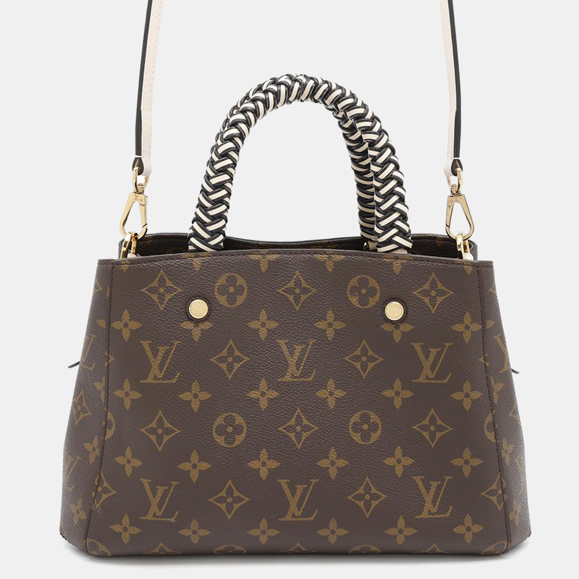 

Louis Vuitton Noir/Cream Monogram Montaigne BB Shoulder Bag, Brown