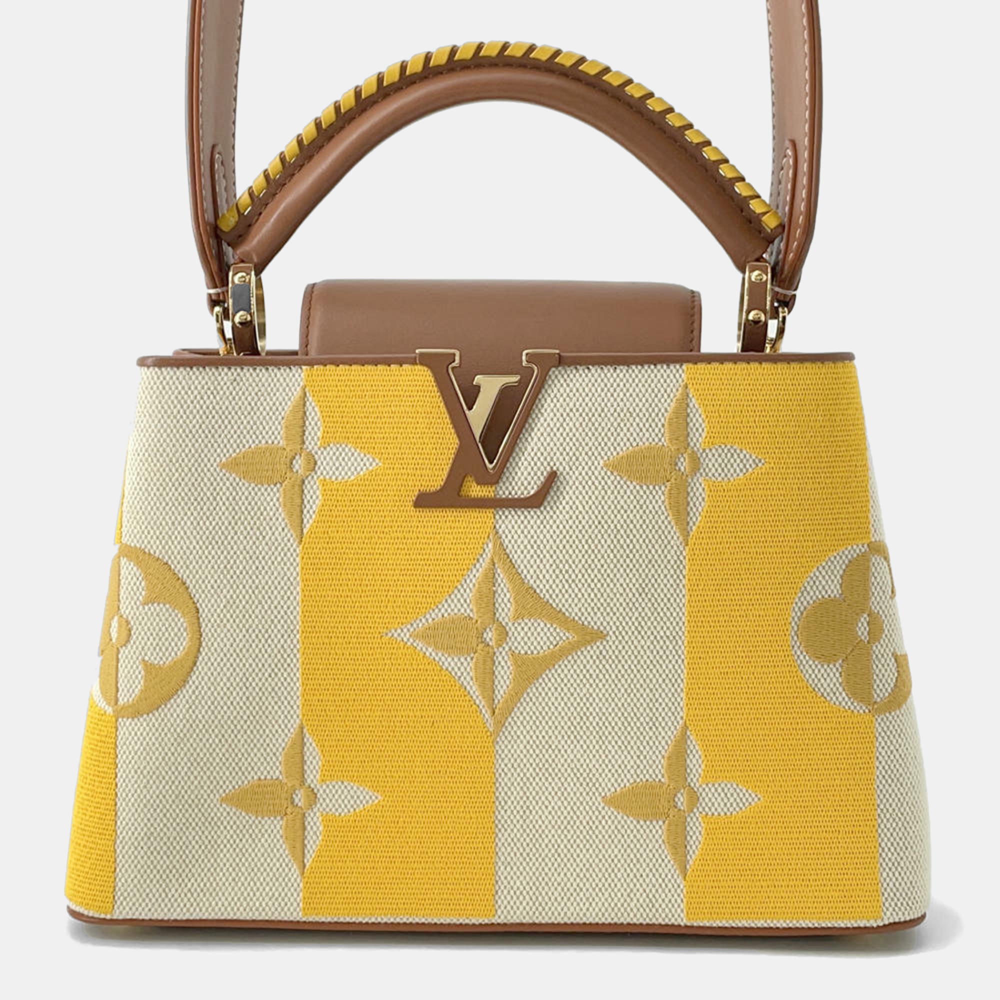 

Louis Vuitton Jaune Canvas Leather BB Capucines Satchel Bag, Yellow