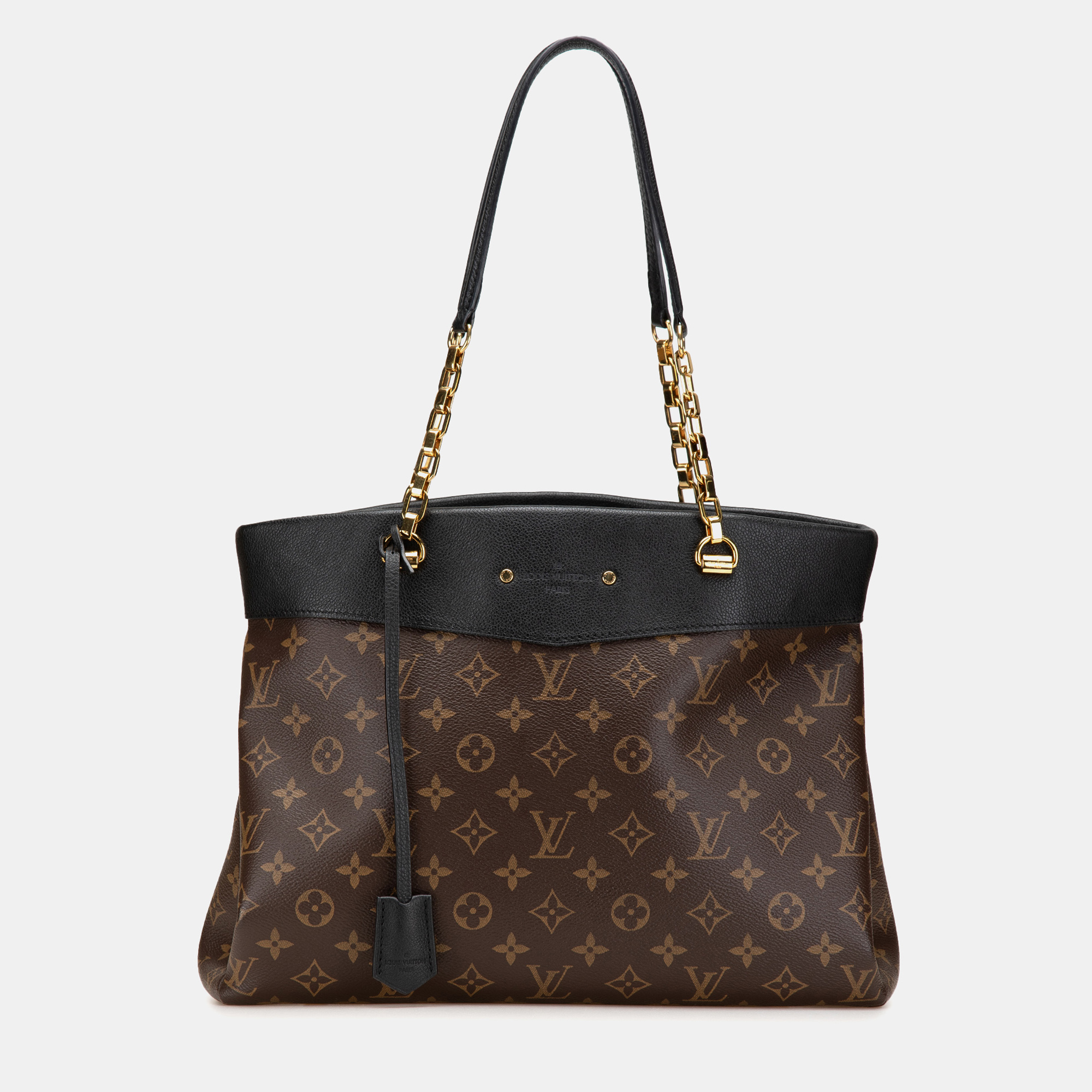 

Louis Vuitton Black Brown Monogram Pallas Shopper