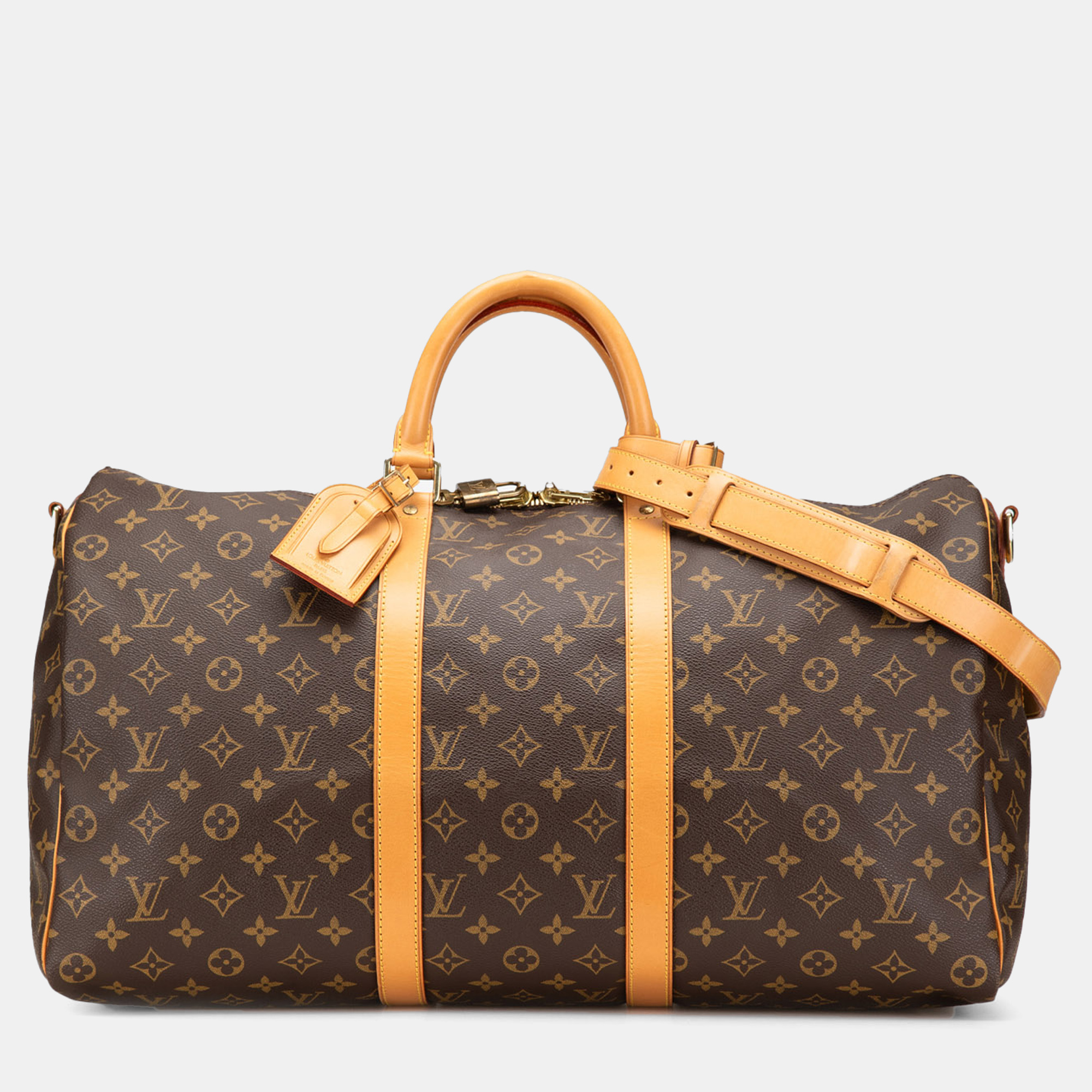 

Louis Vuitton Brown Monogram Keepall Bandouliere 50
