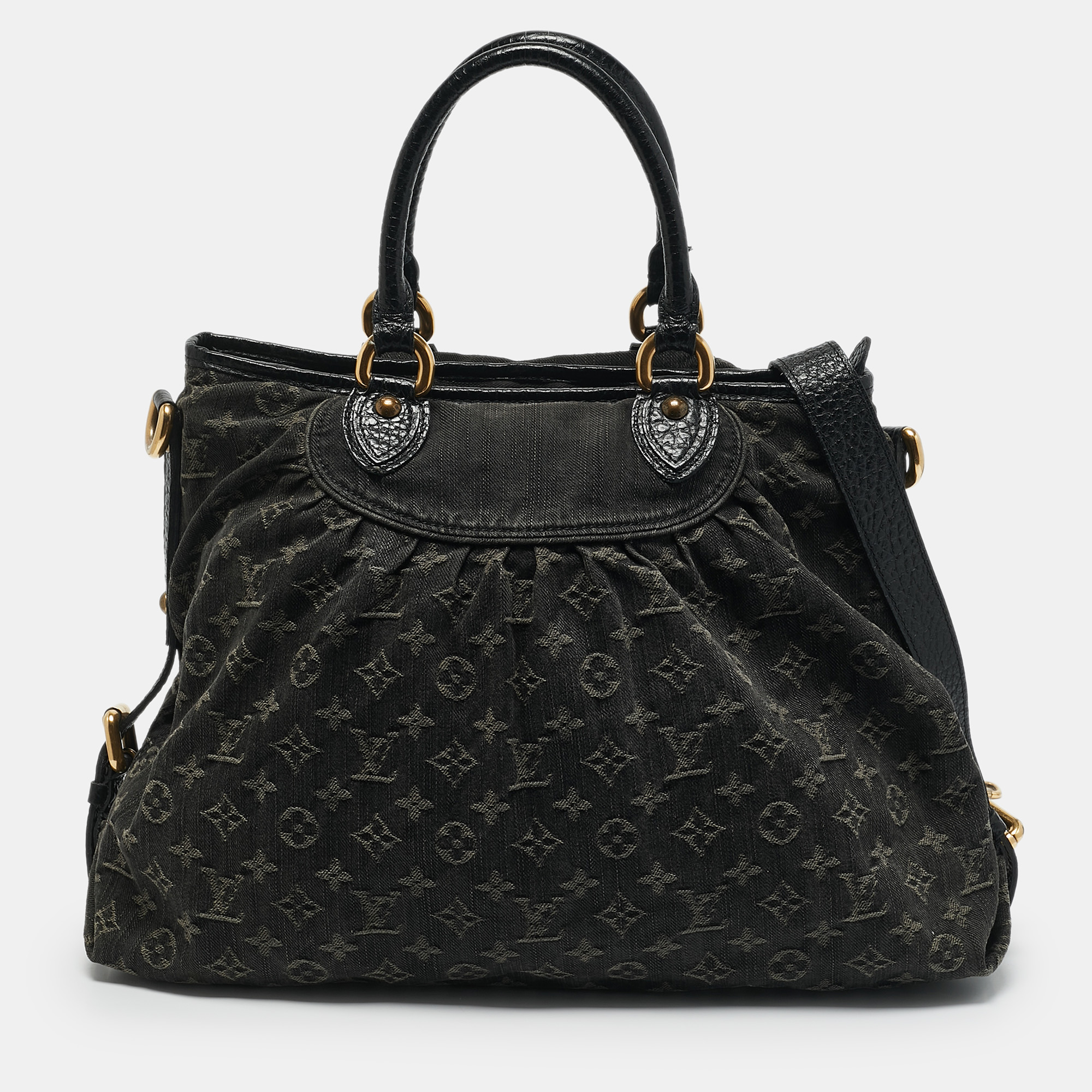 

Louis Vuitton Black Monogram Denim Neo Cabby MM Bag