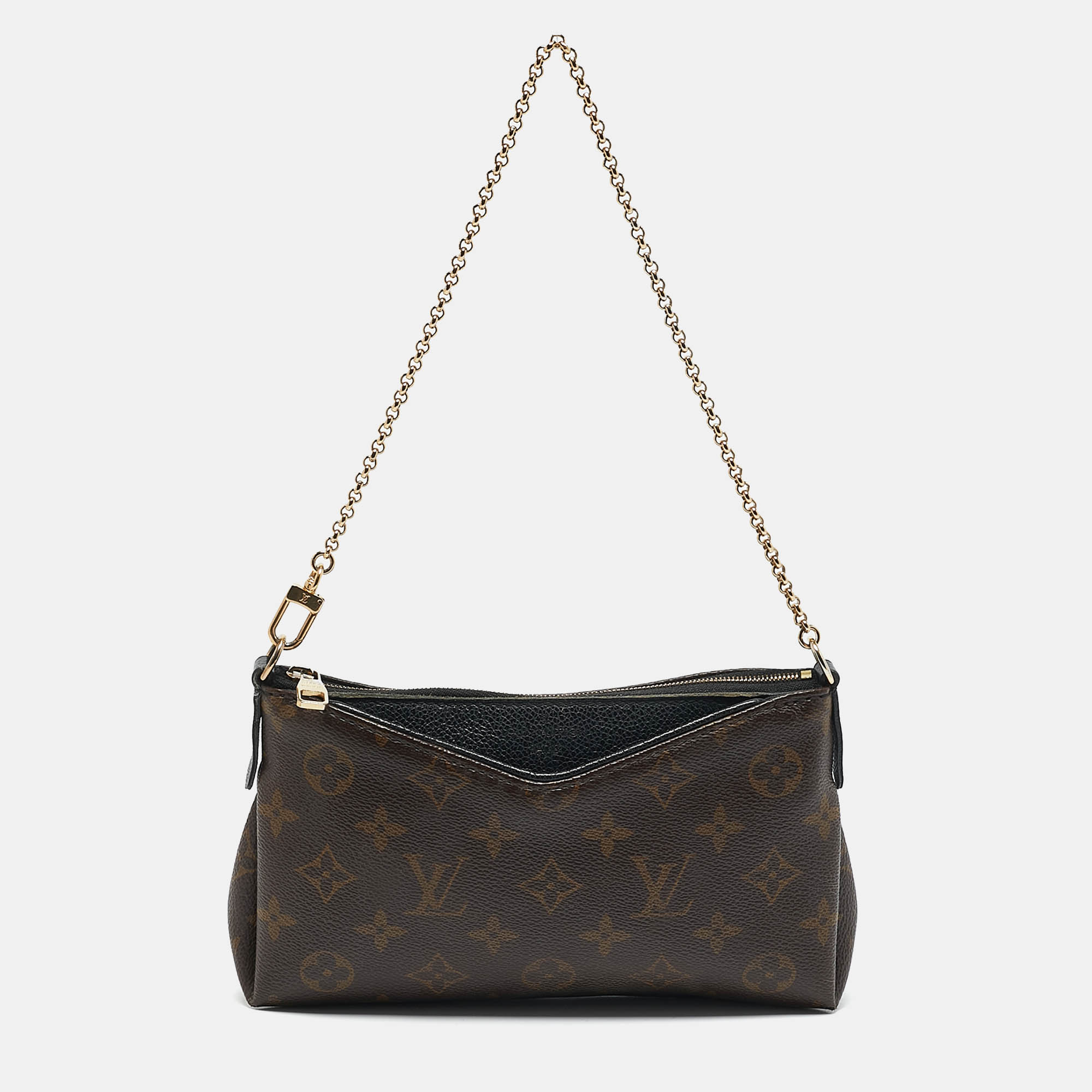 

Louis Vuitton Black Monogram Canvas Pallas Chain Clutch