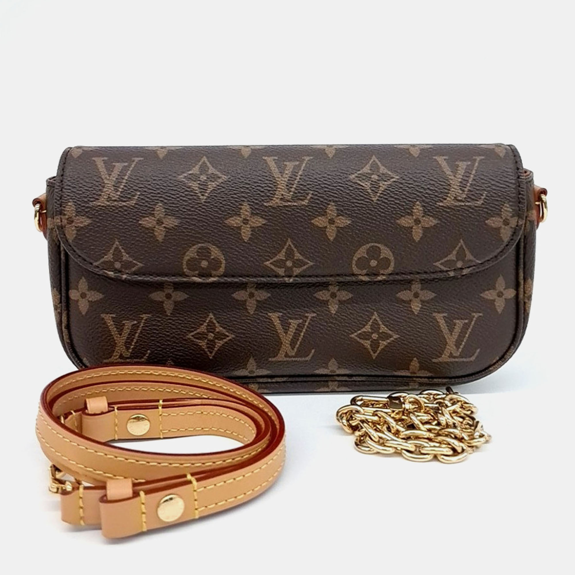 

Louis Vuitton Brown PVC Monogram Wallet On Chain Ivy