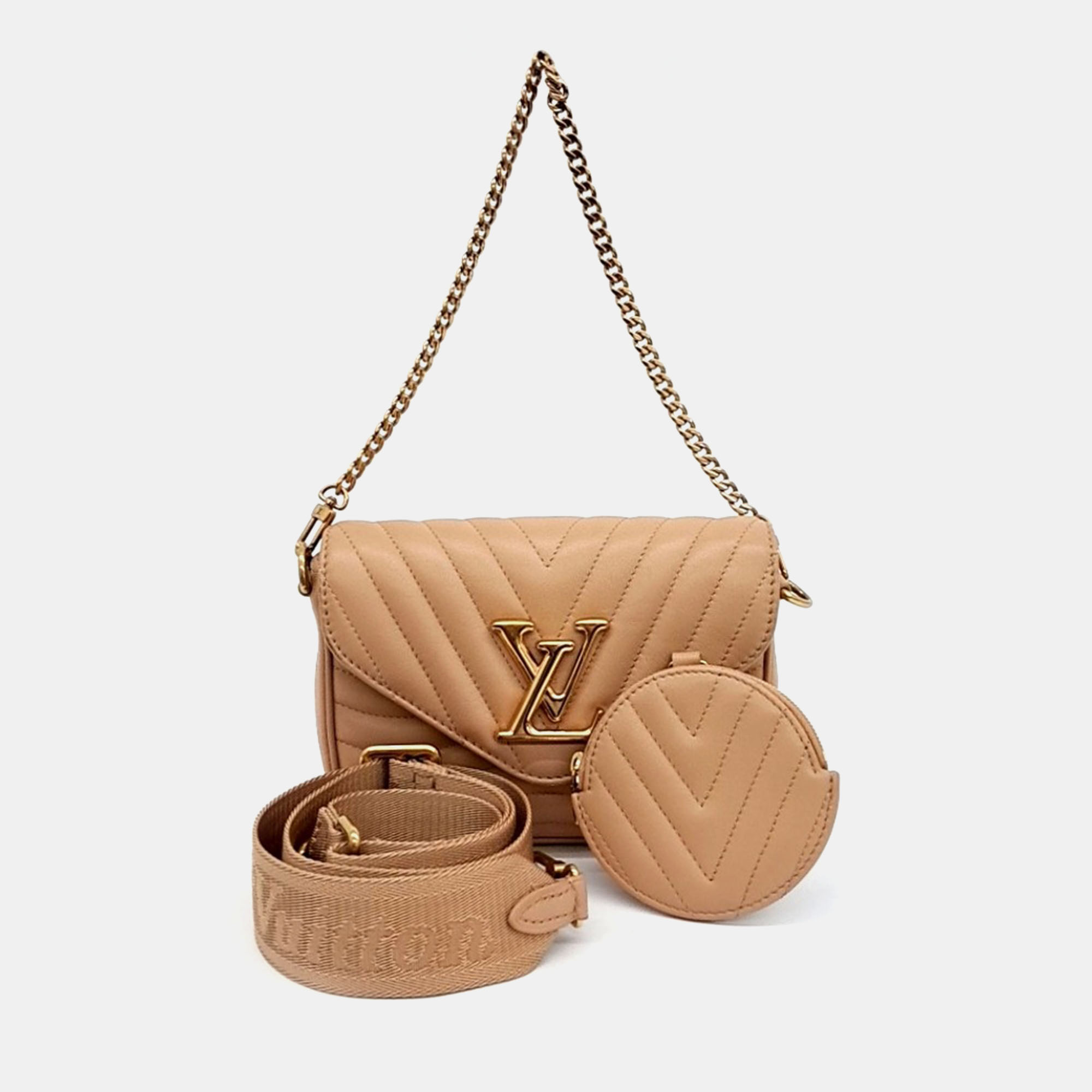 

Louis Vuitton Beige Leather New Wave Multi Pochette bag