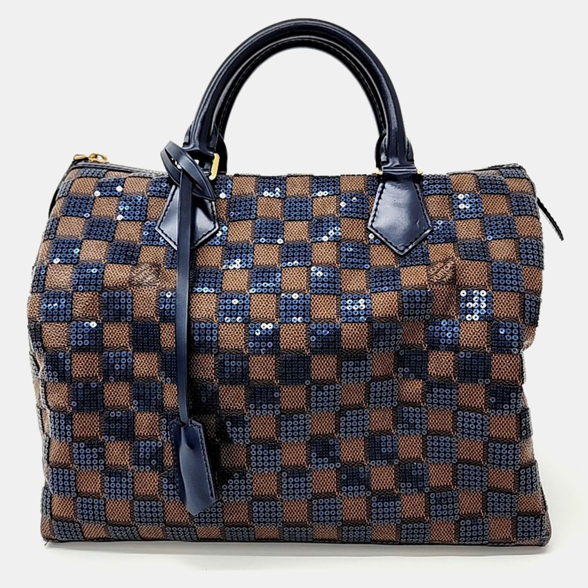 

Louis Vuitton Navy Blue Brown PVC Damier Payette Speedy 30 bag