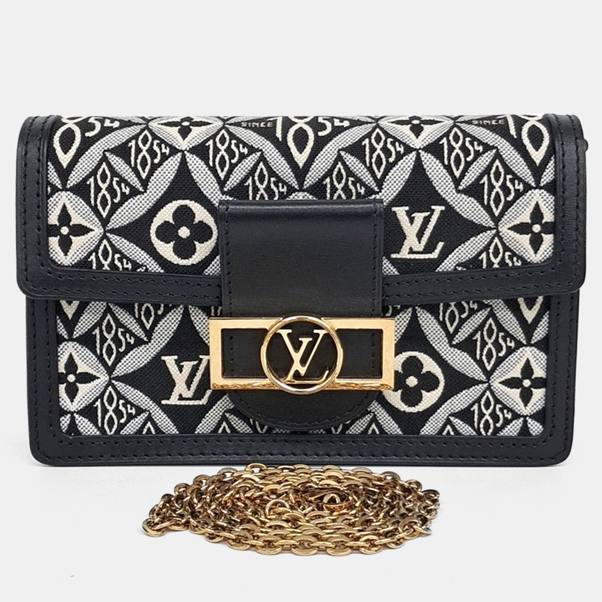 

Louis Vuitton Black Fabric 1854 Dauphin Chain Wallet