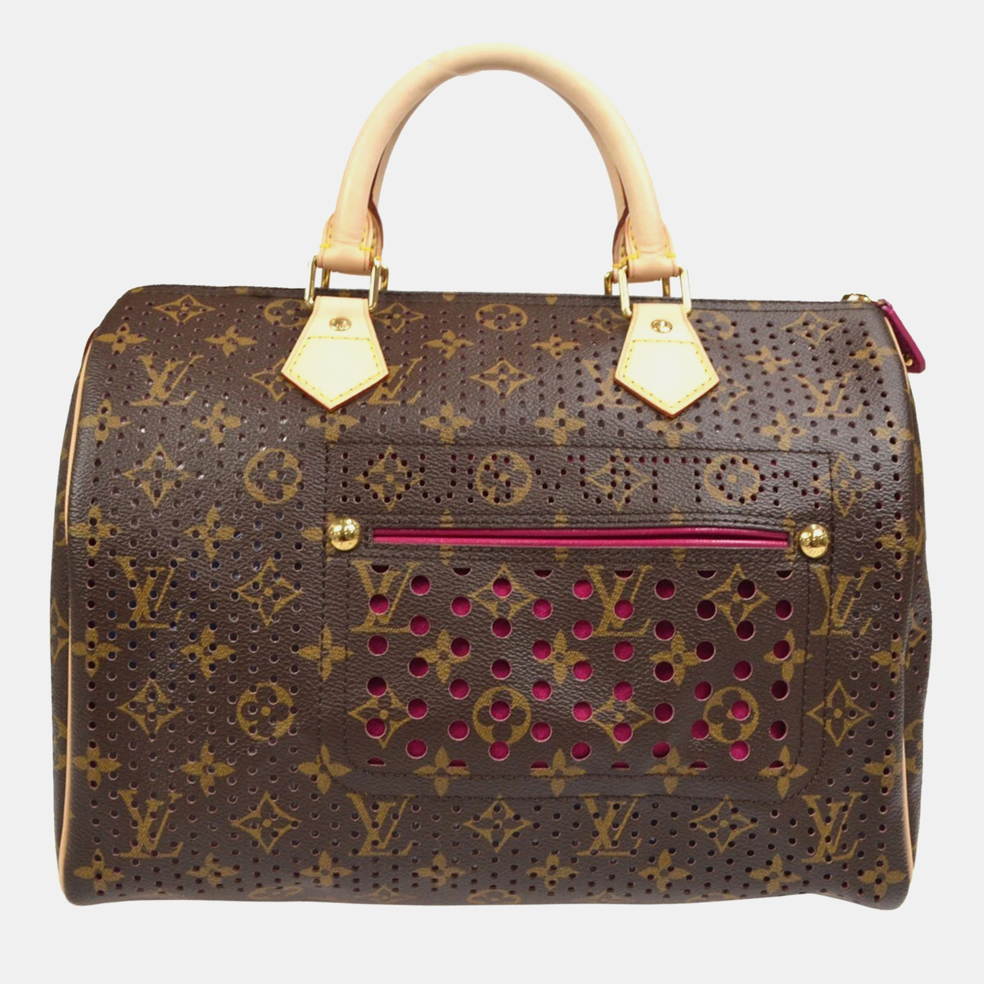 

Louis Vuitton Fuchsia Monogram Perfo Speedy 30 Handbag, Brown