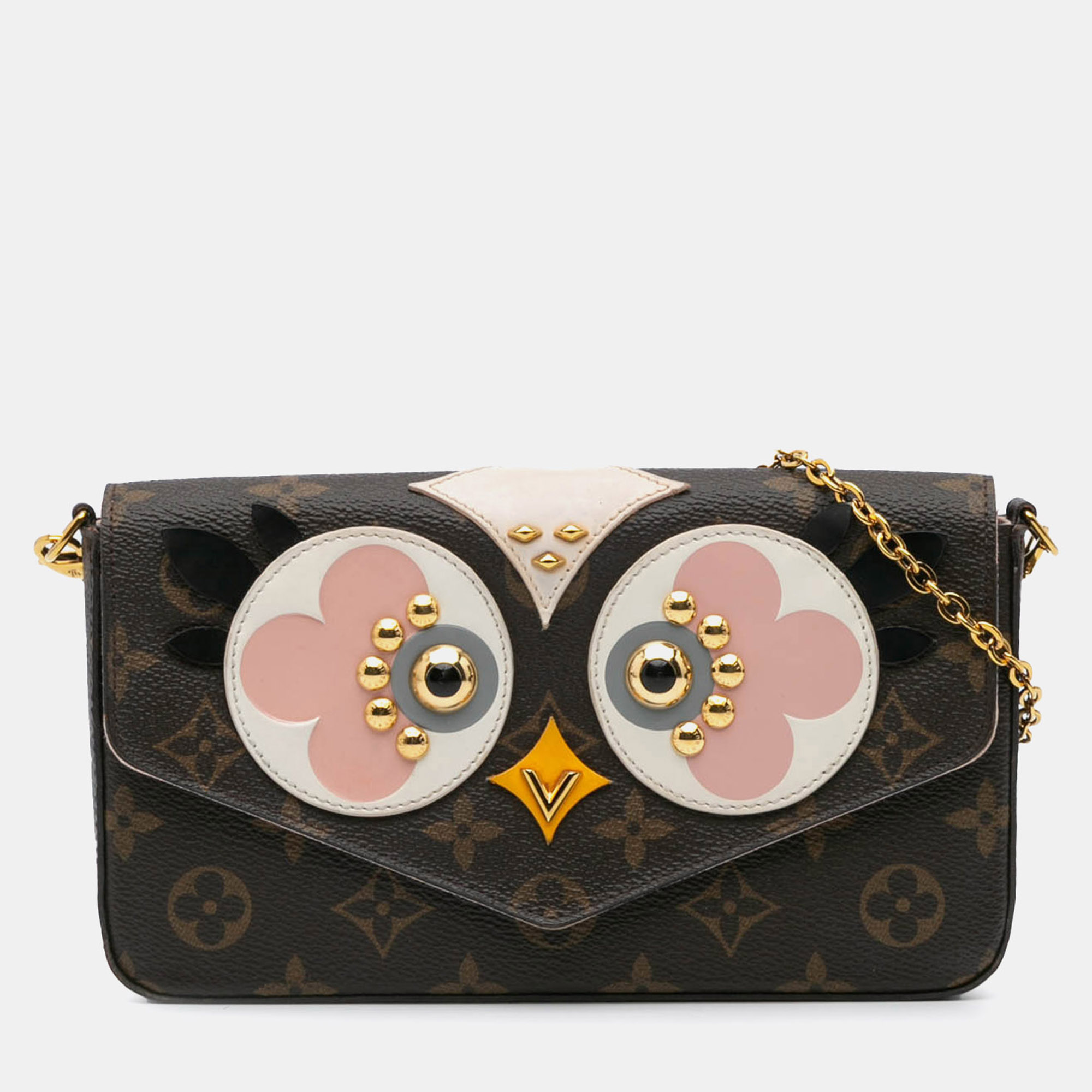 

Louis Vuitton Brown Monogram Lovely Birds Pochette Felicie