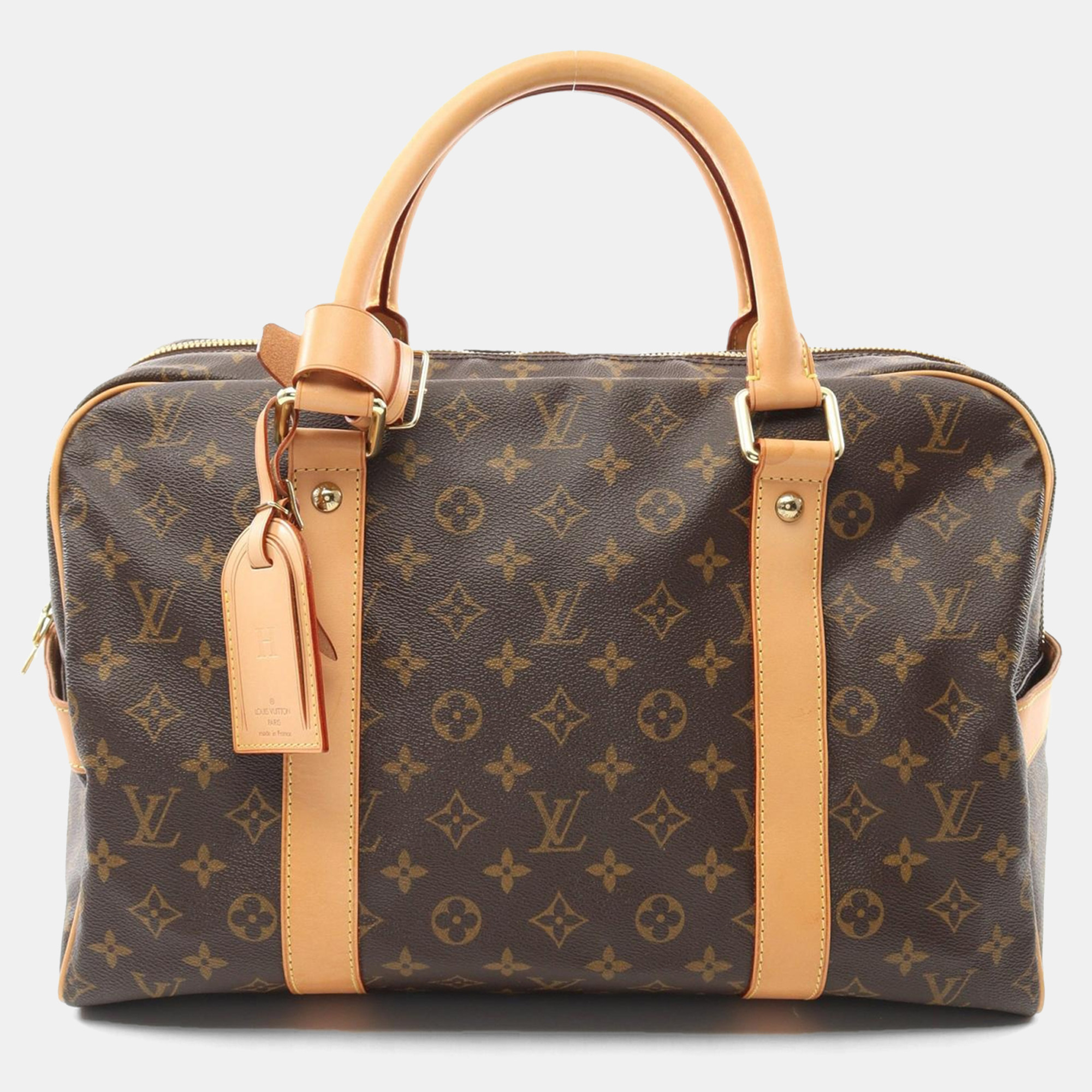 

Louis Vuitton Carryall Hand Travel Bag Monogram Leather Brown Lv
