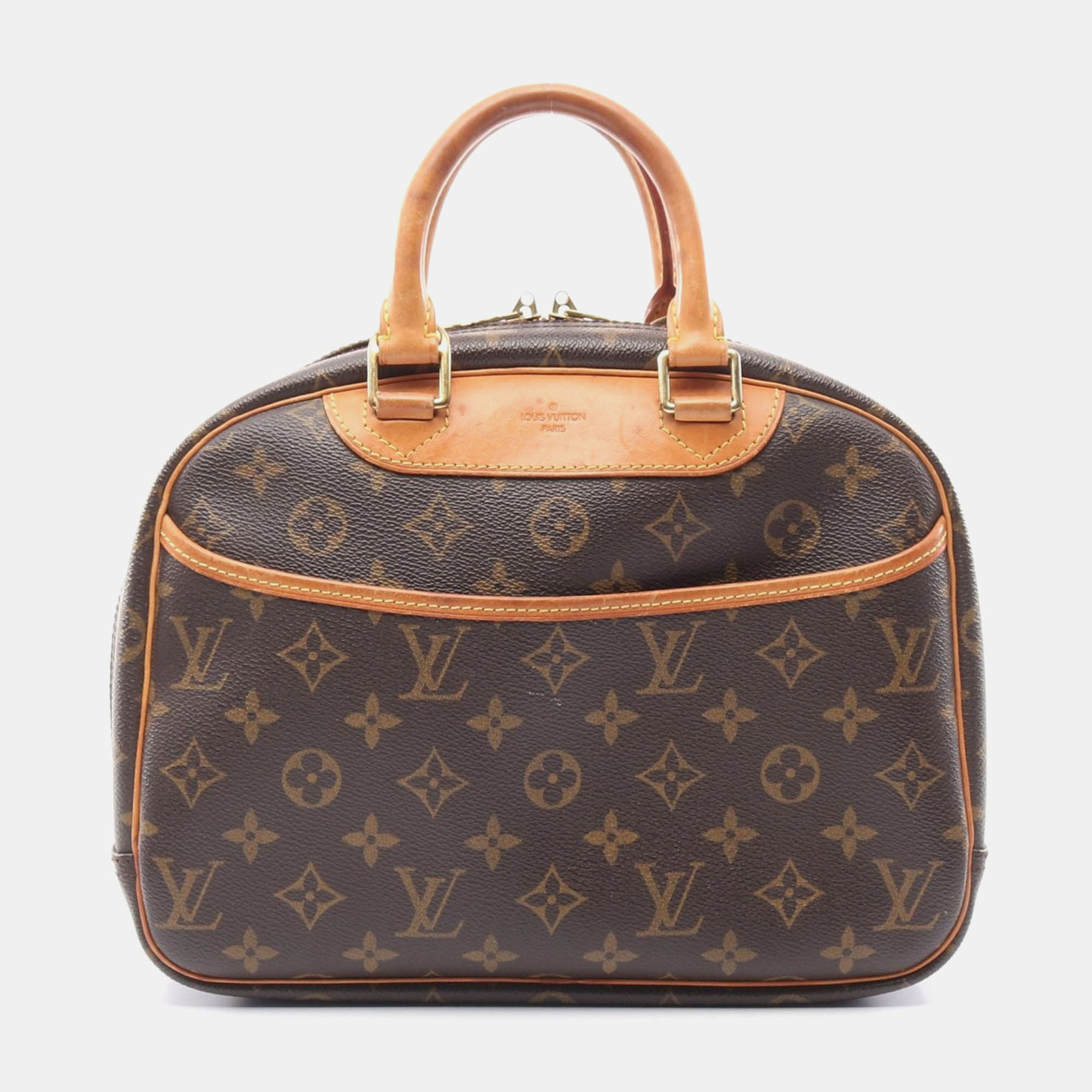 

Louis Vuitton Trouville Handbag Monogram Canvas Leather Brown