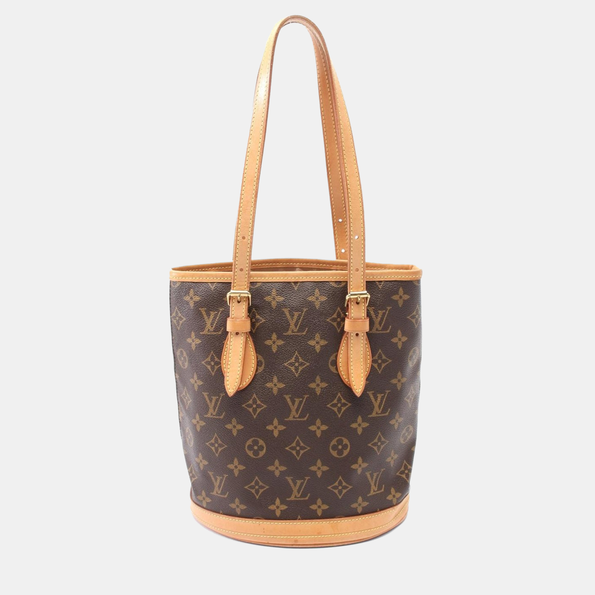 

Louis Vuitton Bucket Pm Hand Bag Monogram Leather Brown