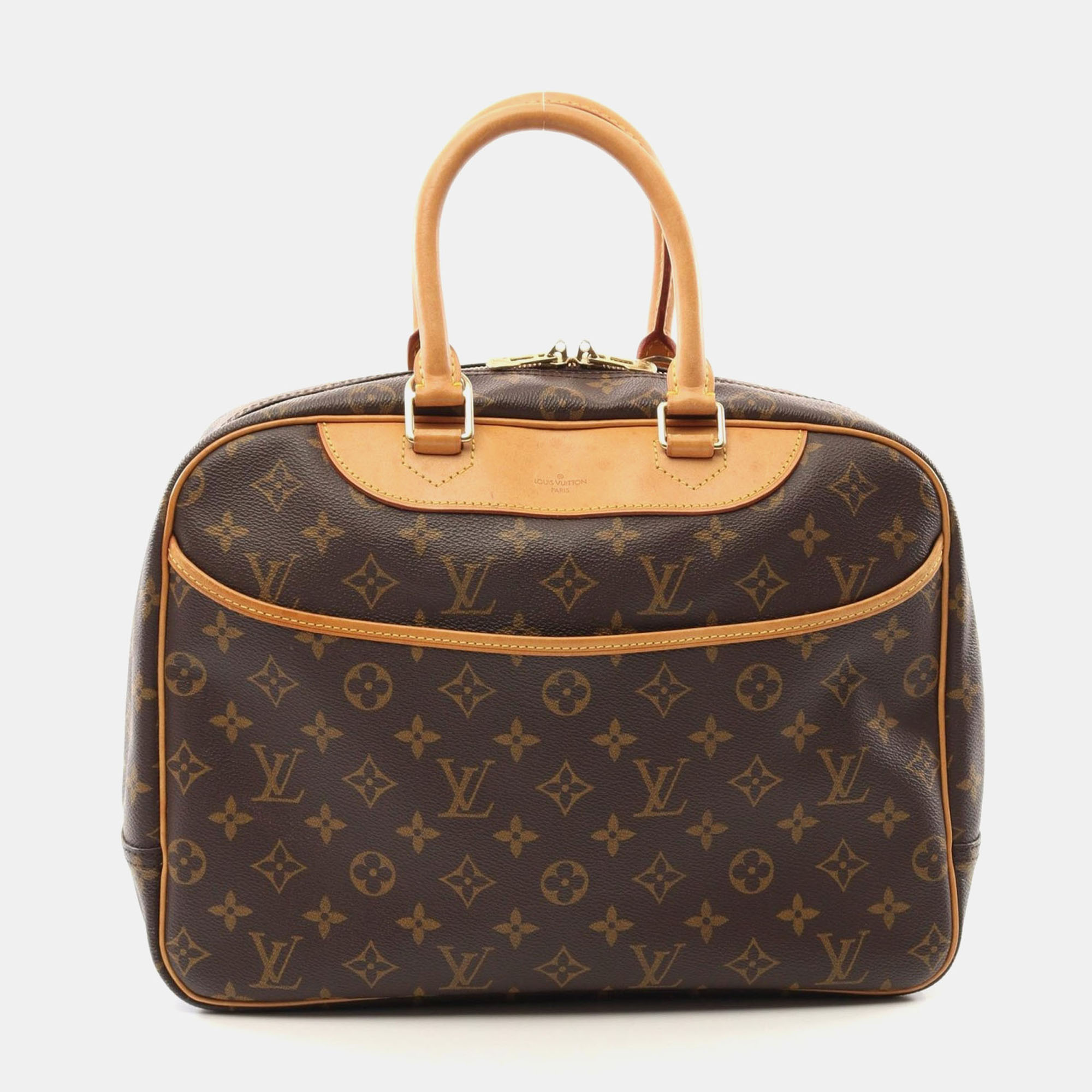 

Louis Vuitton Deauville Bowling Vanity Handbag Monogram Brown
