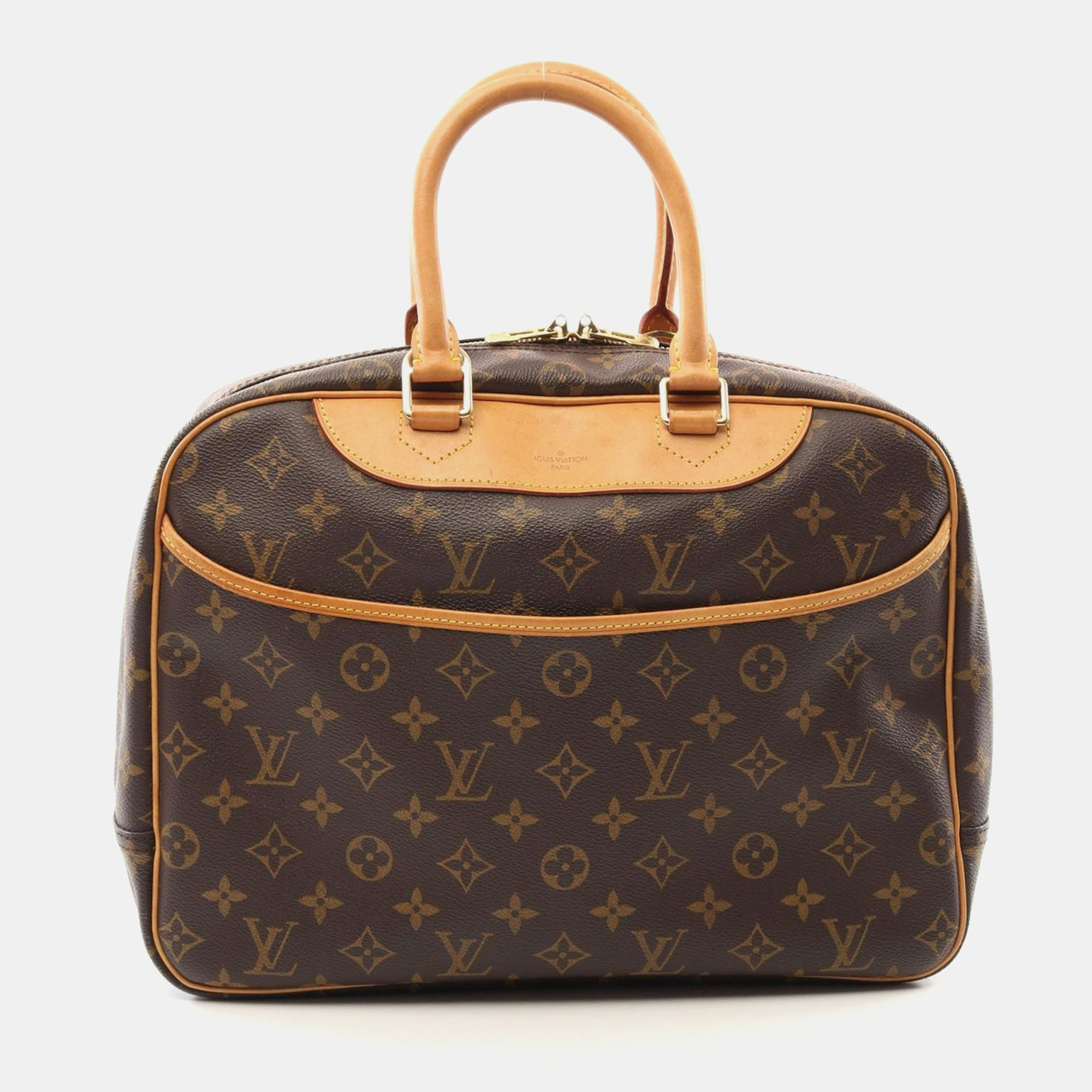 

Louis Vuitton Deauville Bowling Vanity Handbag Monogram Brown