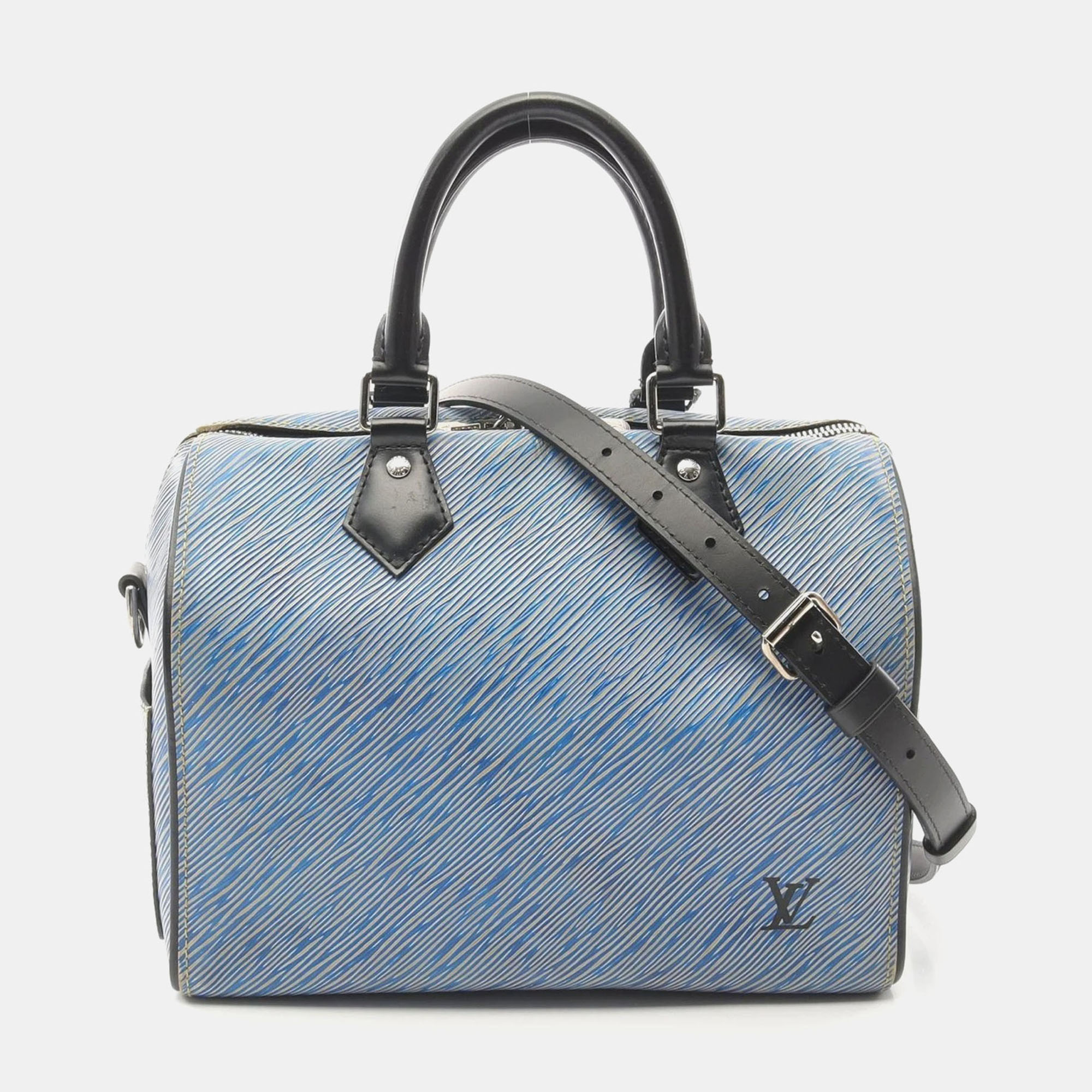 

Louis Vuitton Speedy Bandouliere 25 2Way Handbag Epi Denim Blue Lv