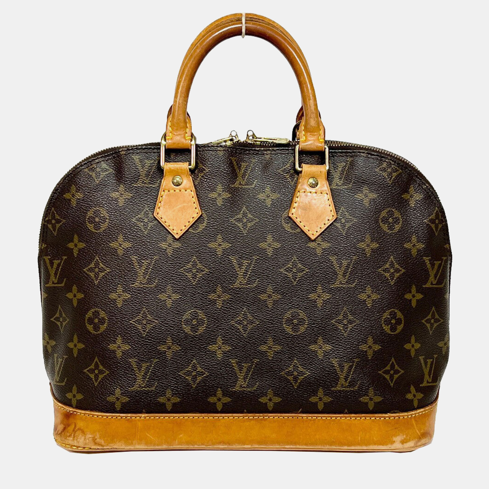 

Louis Vuitton Alma Handbag Monogram Canvas Leather Brown Lv