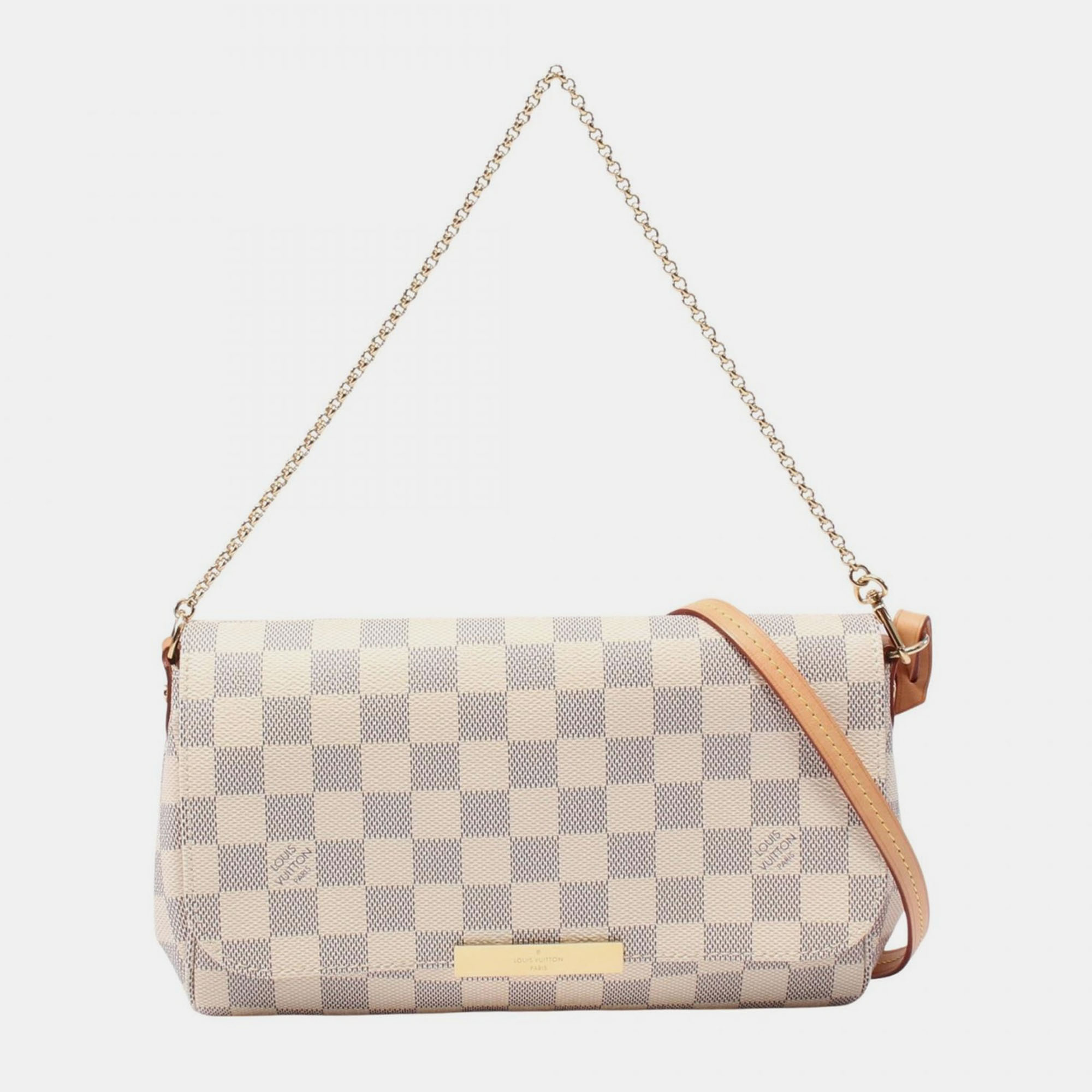 

Louis Vuitton Favorit Mm 2Way Shoulder Handbag Damier Azur White Lv