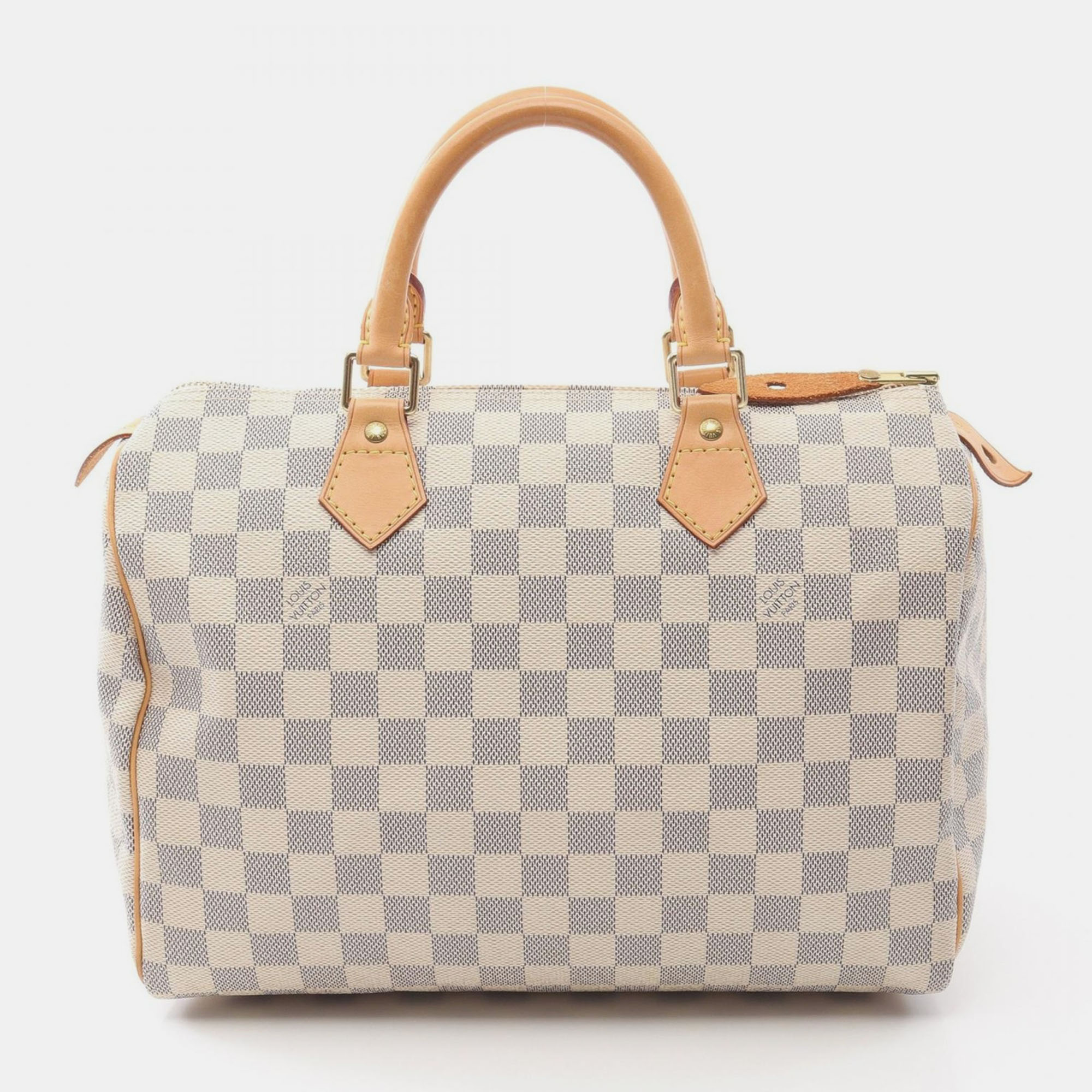 

Louis Vuitton Speedy 30 Hand Bag Damier Azur Leather White Lv