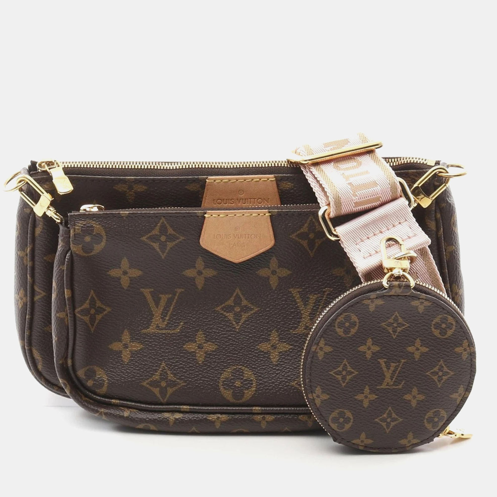 

Louis Vuitton Multi Pochette Accessoires Bag Monogram Brown Pink Lv