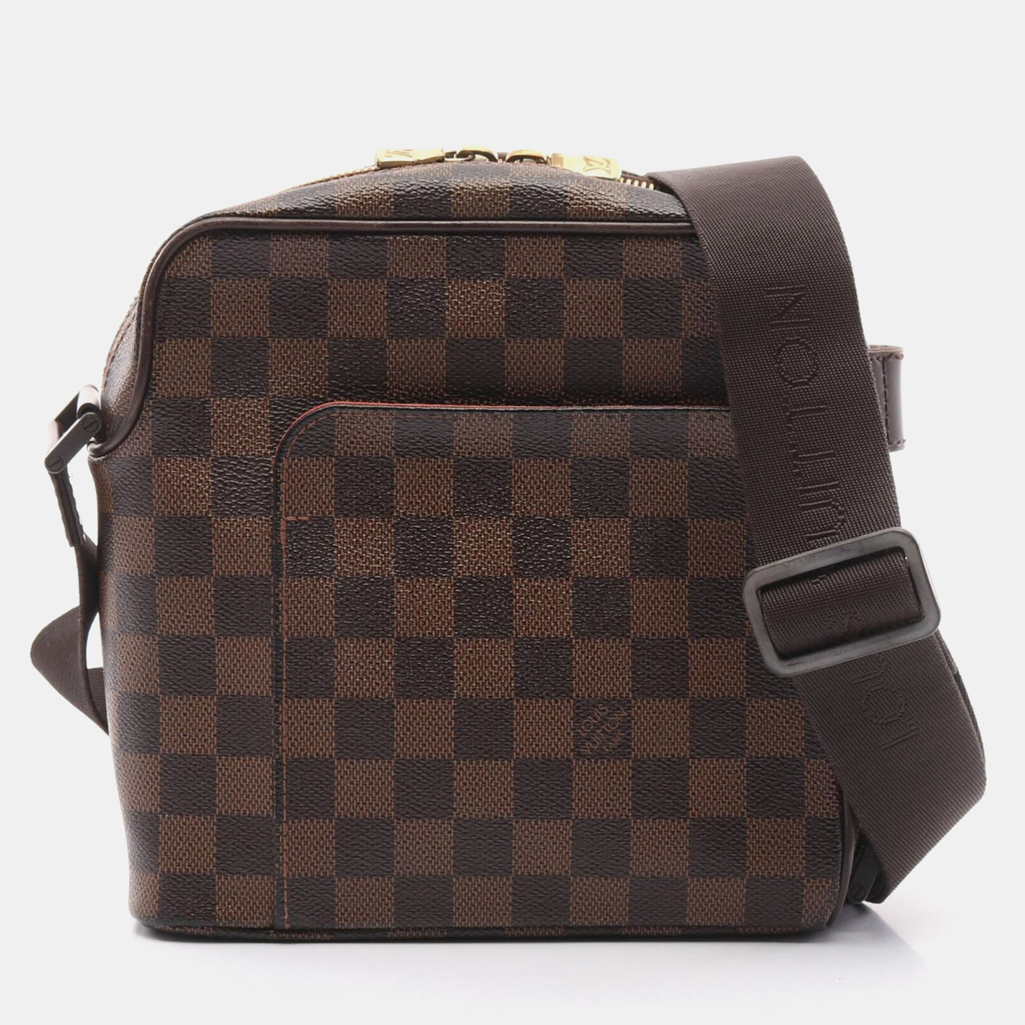 

Louis Vuitton Olaf Pm Shoulder Bag Damier Canvas Leather Ebene Brown