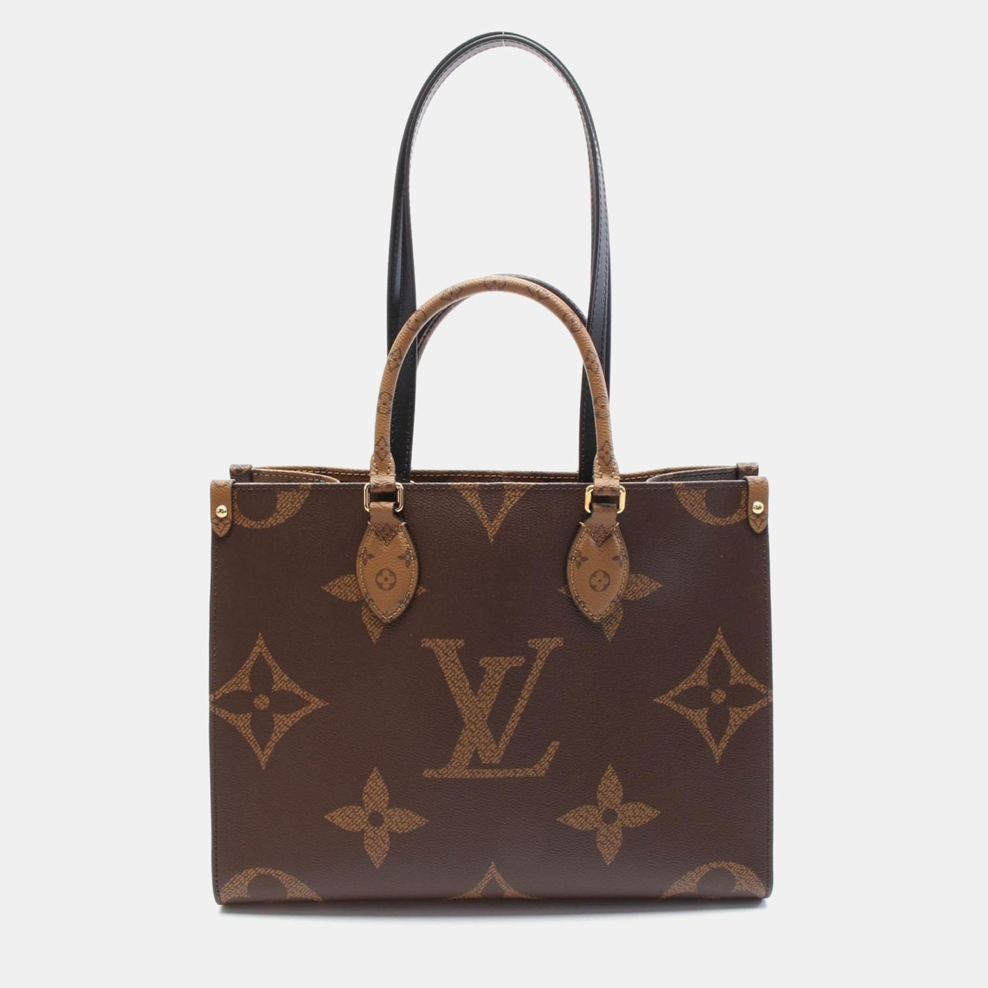 

Louis Vuitton On The Go Mm Tote Shoulder Bag Monogram Giant Reverse Lv, Brown