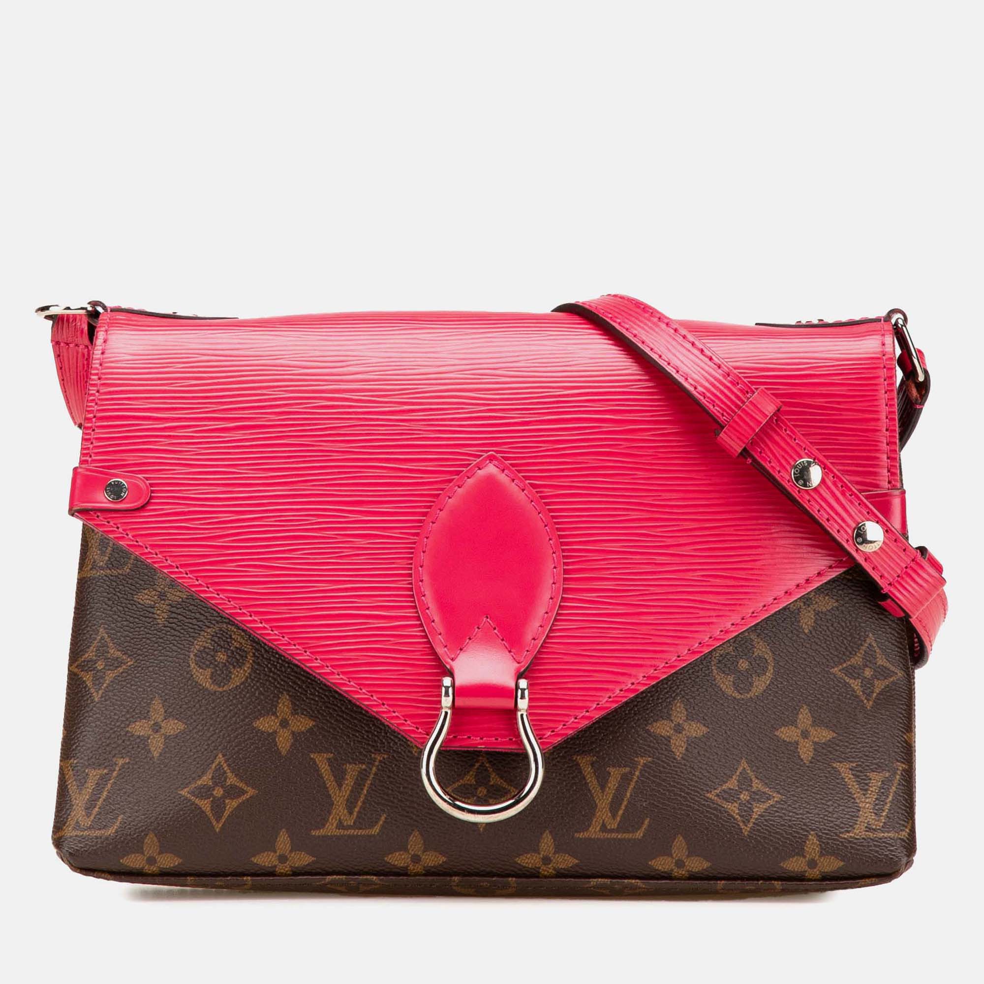 

Louis Vuitton Brown Pink Monogram Epi Saint Michel