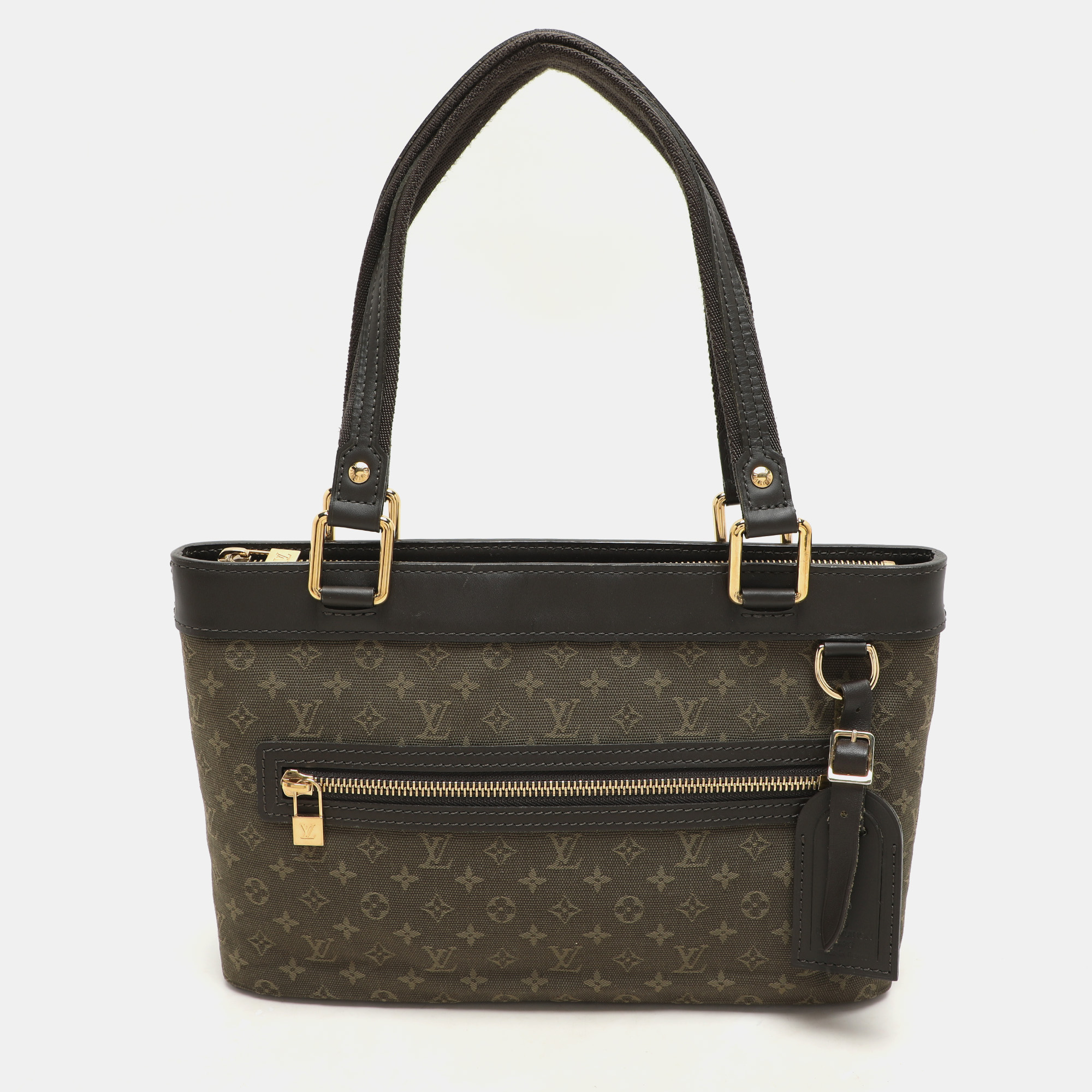 

Louis Vuitton Khaki Green Monogram Mini Lin Lucille PM Bag